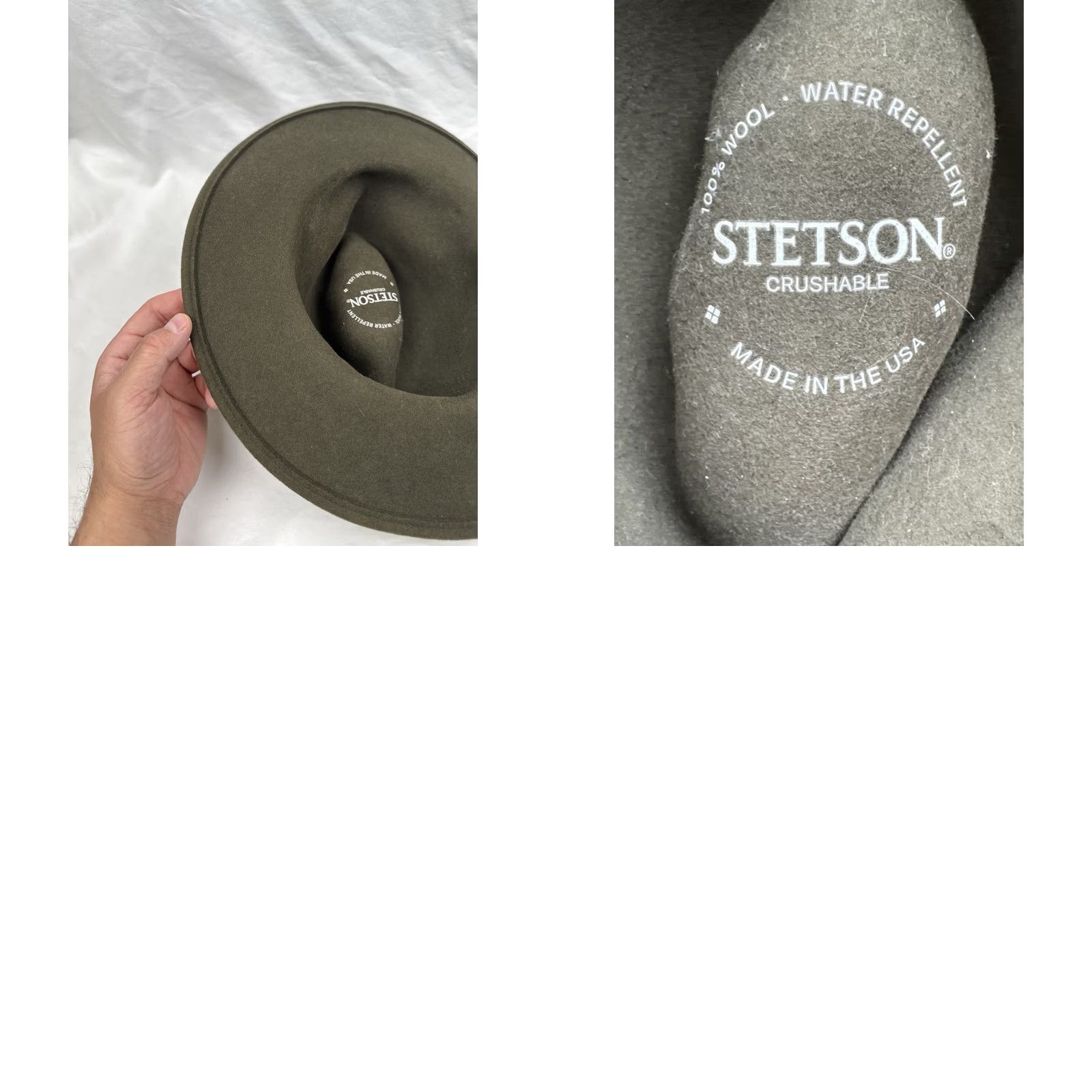 Stetson Stetson Fedora Hat Olive Men's Large Crushable Water Repellent Outdoor USA Made Size ONE SIZE - 8 Thumbnail