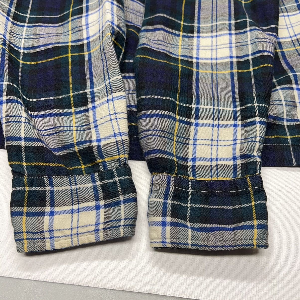Vintage × Viyella VTG Viyella Flannel Shirt Blue Plaid Button Up Wool Scotland Size US M / EU 48-50 / 2 - 18 Thumbnail