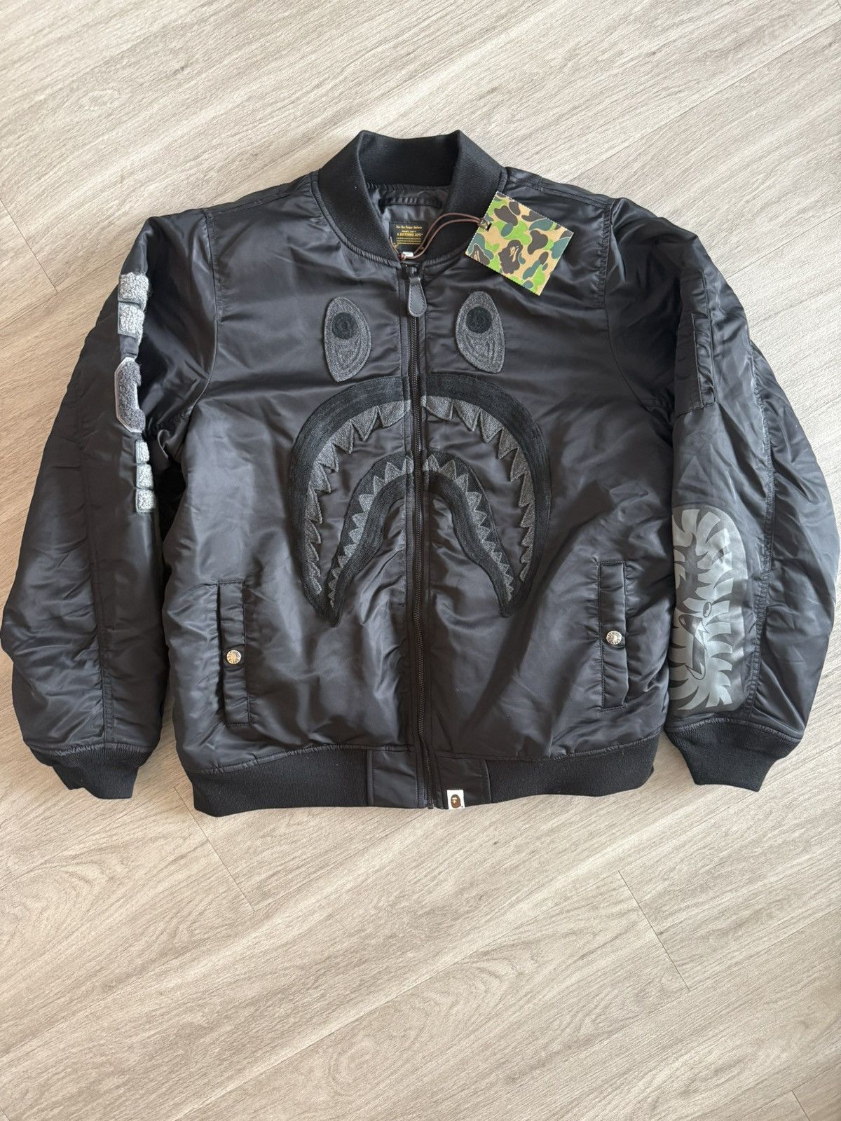 Bape Bape Shark M-A1 Bomber Jacket Size US L / EU 52-54 / 3 - 1 Thumbnail