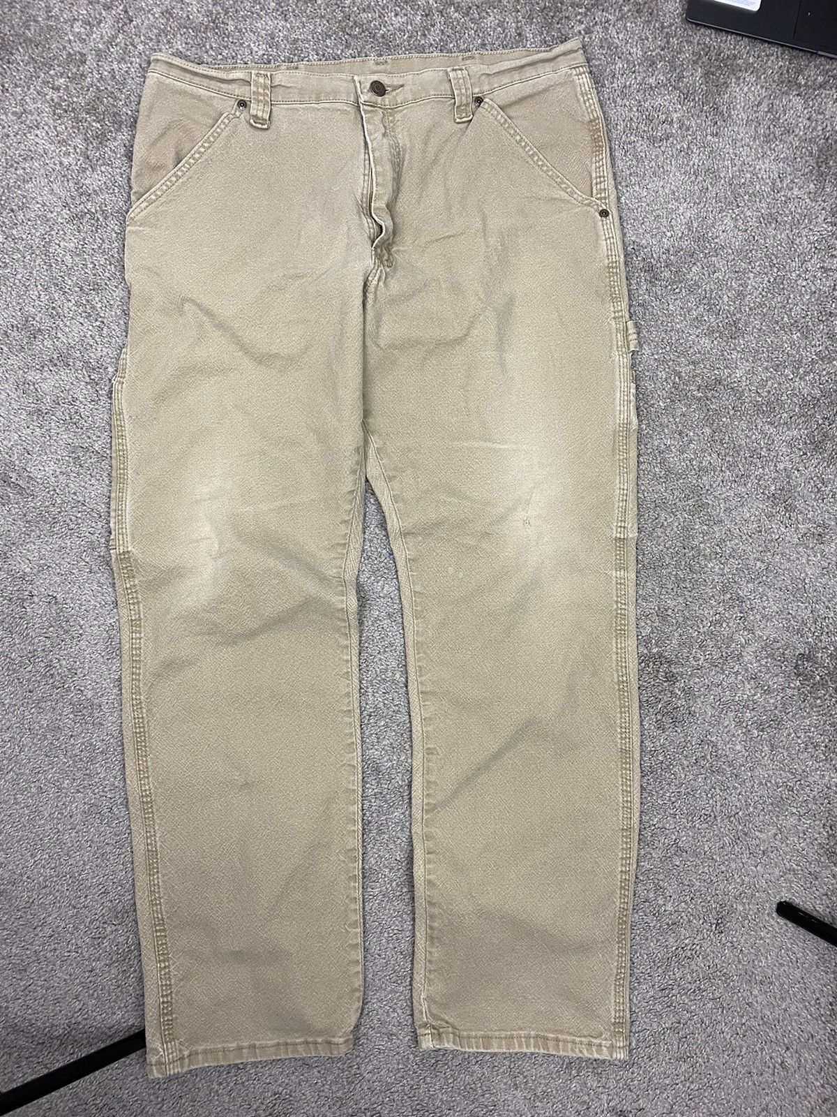 Vintage × Wrangler Tan wrangler carpenter pants Size US 35 - 4 Thumbnail