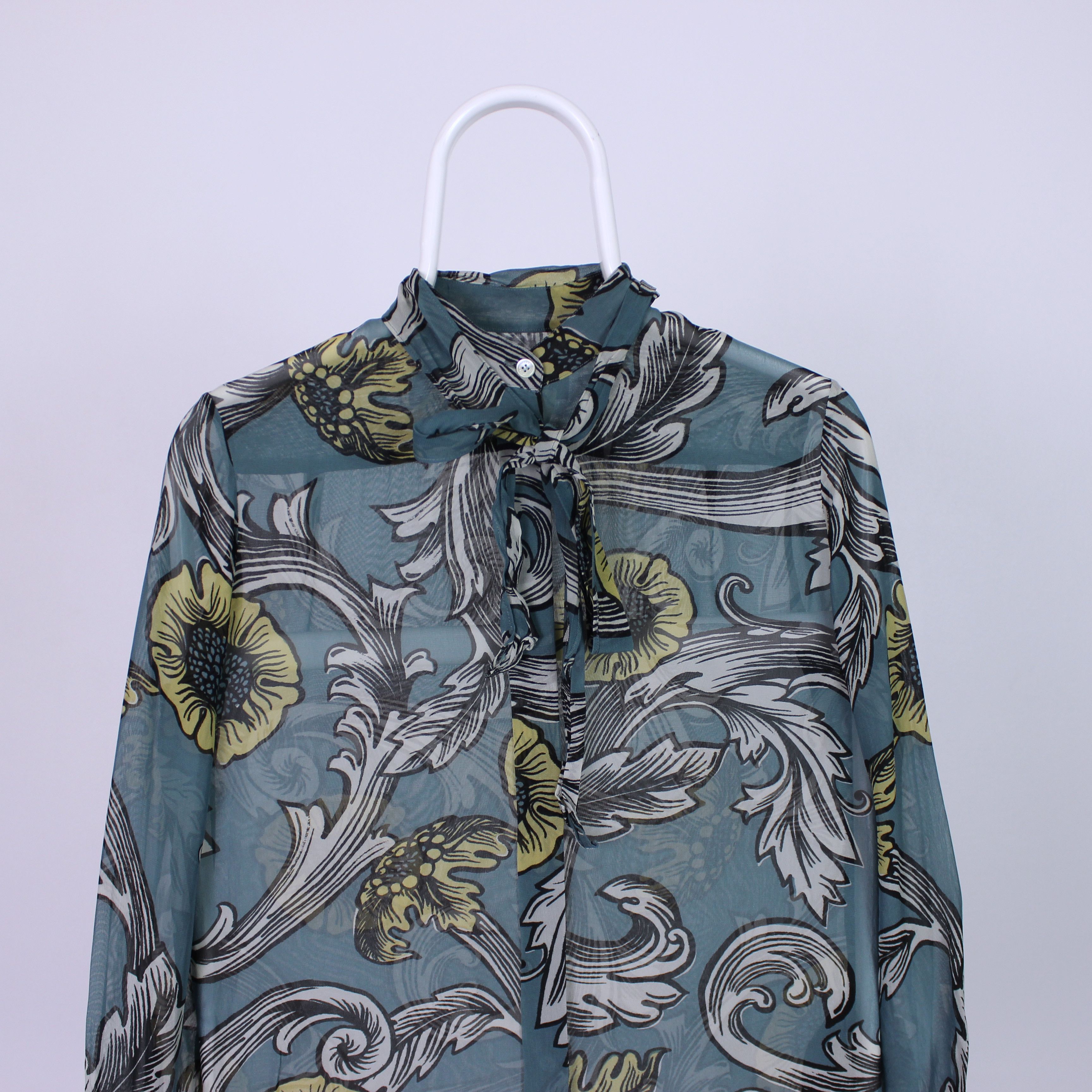 Burberry Burberry Prosum shirt button Ups multi logo flowers silk Size S / US 4 / IT 40 - 6 Thumbnail