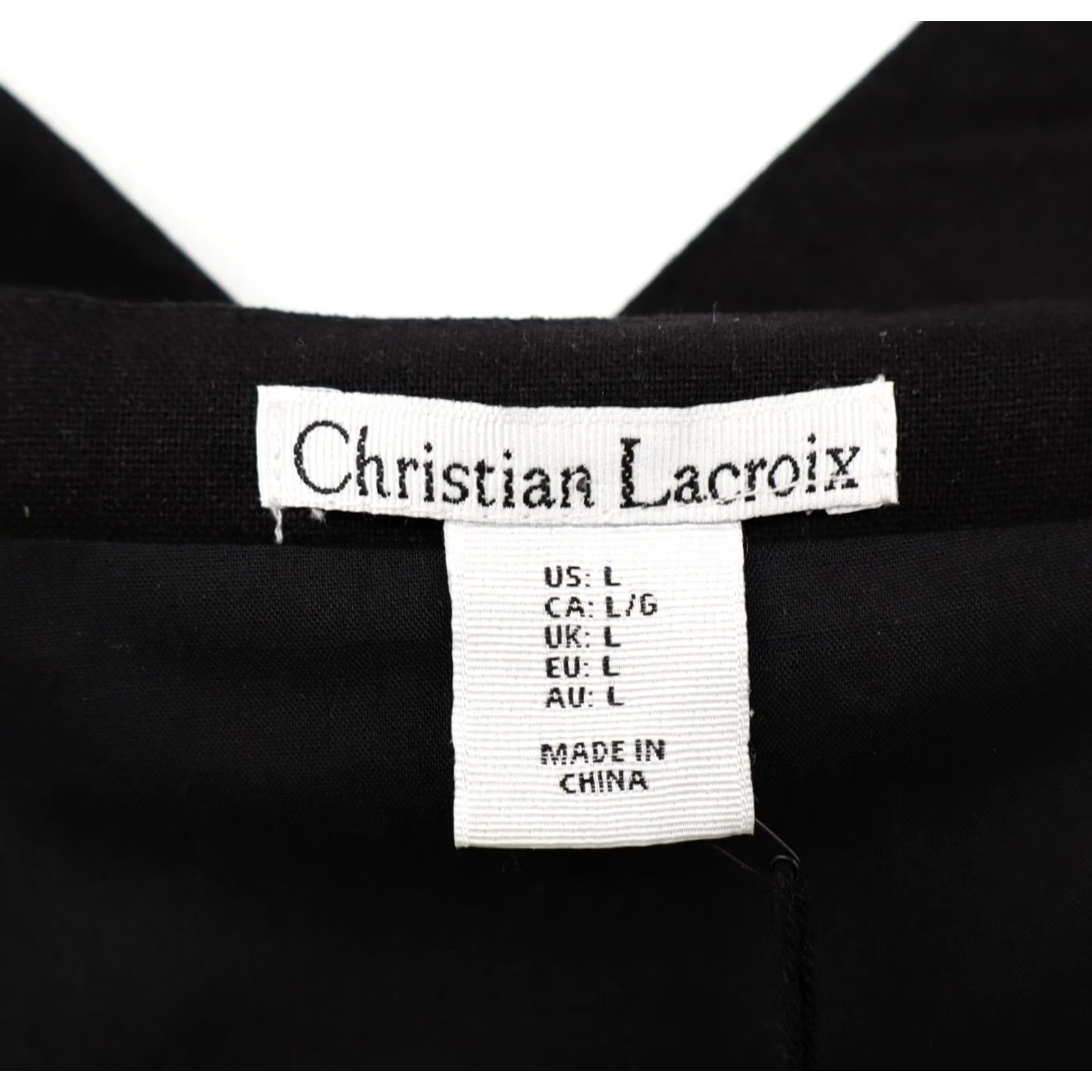 Christian Lacroix Christian Lacroix Women's V-Neck Midi Linen Smocked Dress Black L NEW Size L / US 10 / IT 46 - 3 Thumbnail