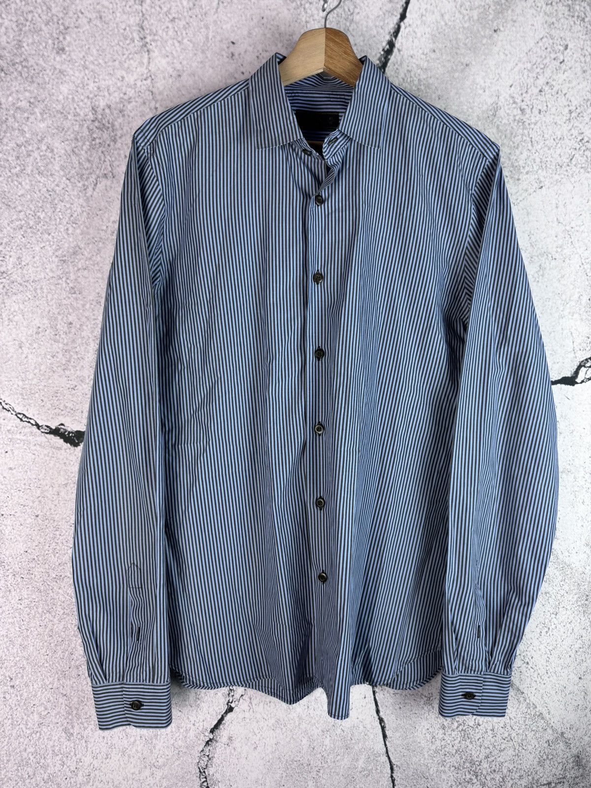 Prada Prada Stiped Formal Oxford Shirt Size US M / EU 48-50 / 2 - 1 Thumbnail