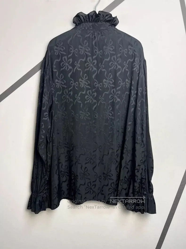 Saint Laurent Paris Saint Laurent Black Floral Silk Shirt. Size US L / EU 52-54 / 3 - 3 Thumbnail