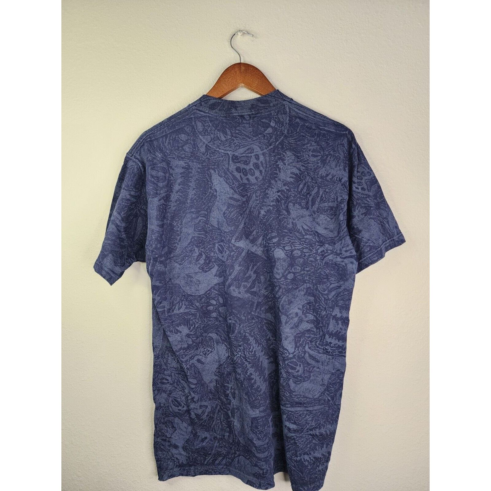 Jerzees Vintage Lake Tahoe Shirt AOP All Over Animal Blue Tee 90s L Size US L / EU 52-54 / 3 - 4 Thumbnail