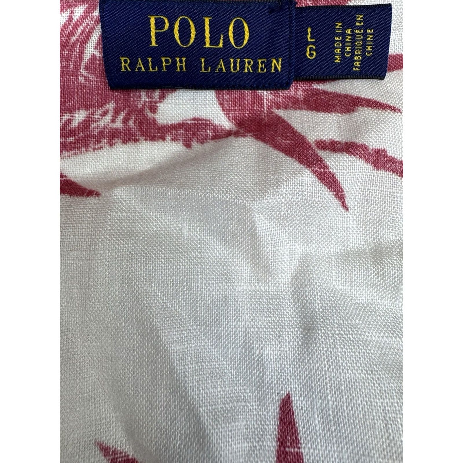 Polo Ralph Lauren Polo Ralph Lauren Womens Linen Floral Print Wrap Top Blouse Red L Floral V-Neck Tie Short Sleeve Casual Summer Women Size L / US 10 / IT 46 - 3 Thumbnail