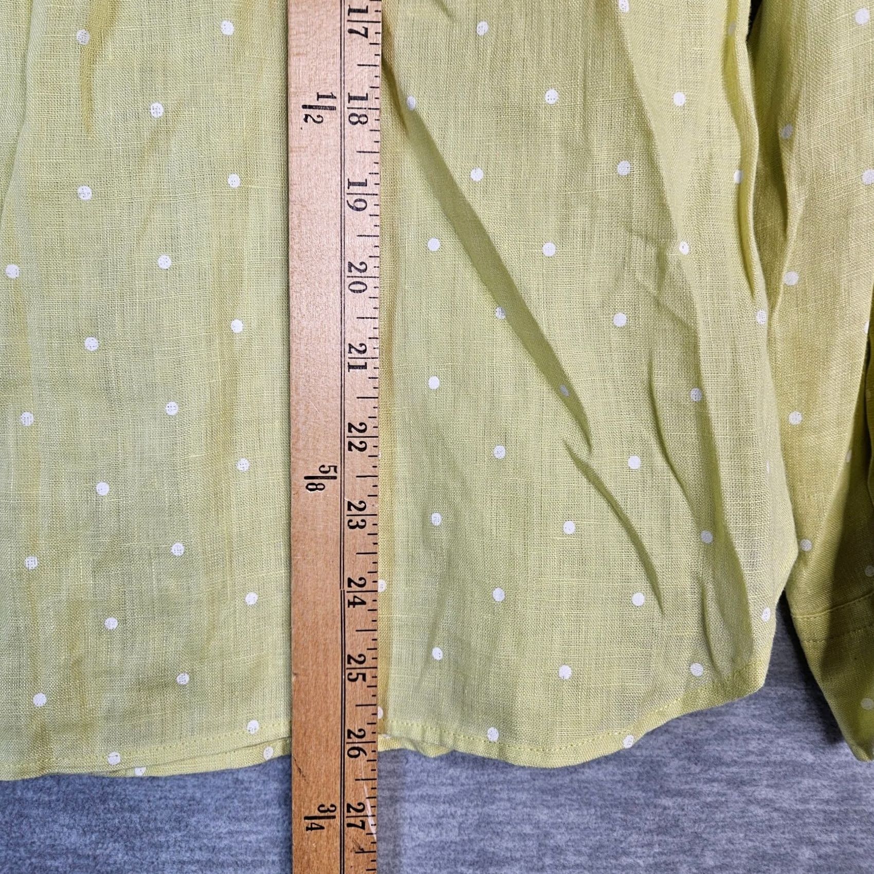 Uniqlo Uniqlo Shirt Button-Up Linen Yellow White Polka Dot Size S Regular Womens Classic Button-Up Shirt Womens Size S / US 4 / IT 40 - 4 Thumbnail
