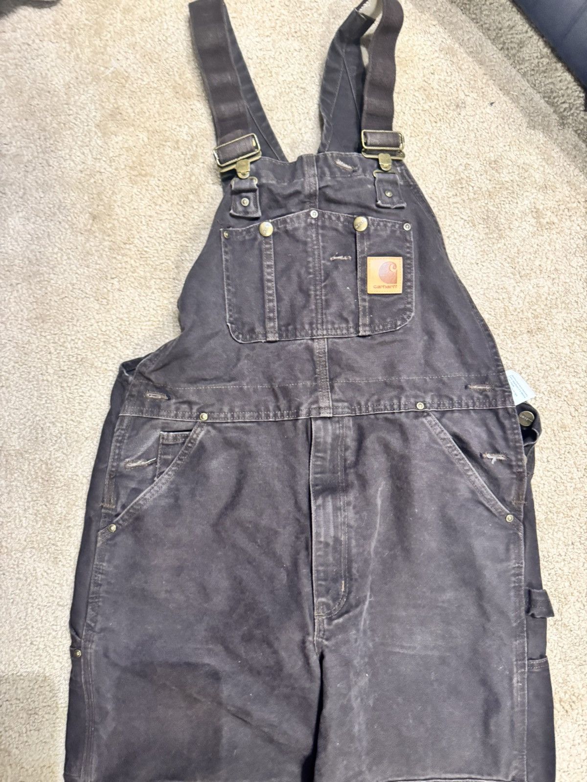 Carhartt Vintage Faded Brown Carhartt Overalls 34x32 Size US 34 / EU 50 - 2 Thumbnail