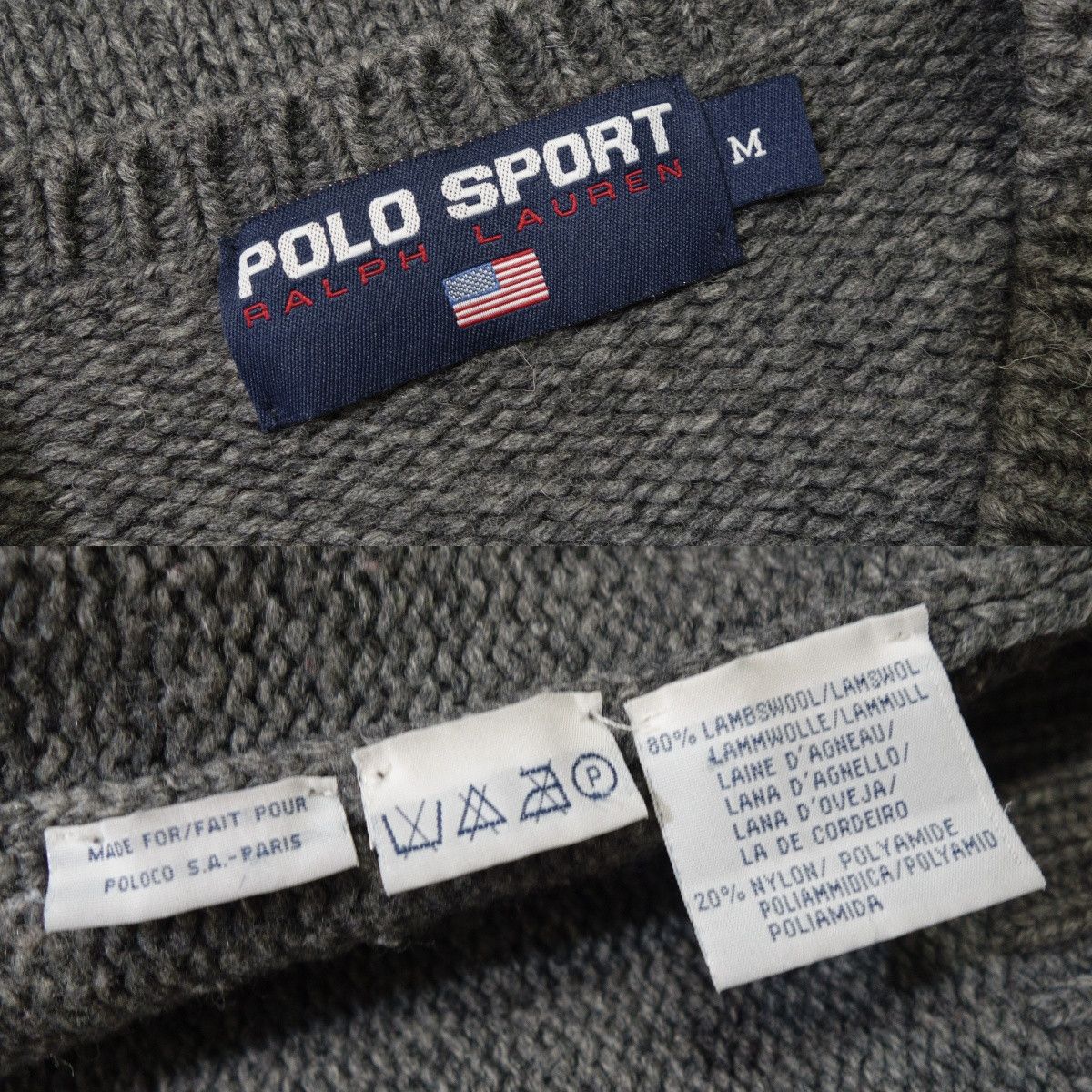 Polo Ralph Lauren Polo Sport 90s Wool Nylon Striped V-Neck Knit Sweater Size US M / EU 48-50 / 2 - 8 Thumbnail