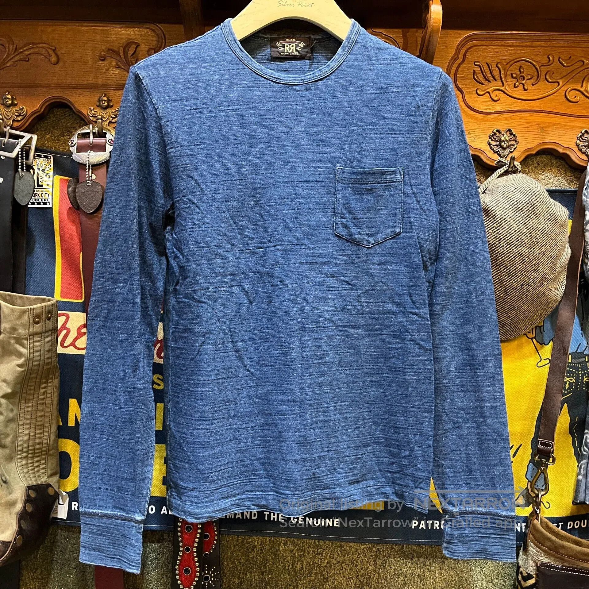 RRL Ralph Lauren Vintage Blue Dye Base Layer Shirt. Size US S / EU 44-46 / 1 - 1 Thumbnail