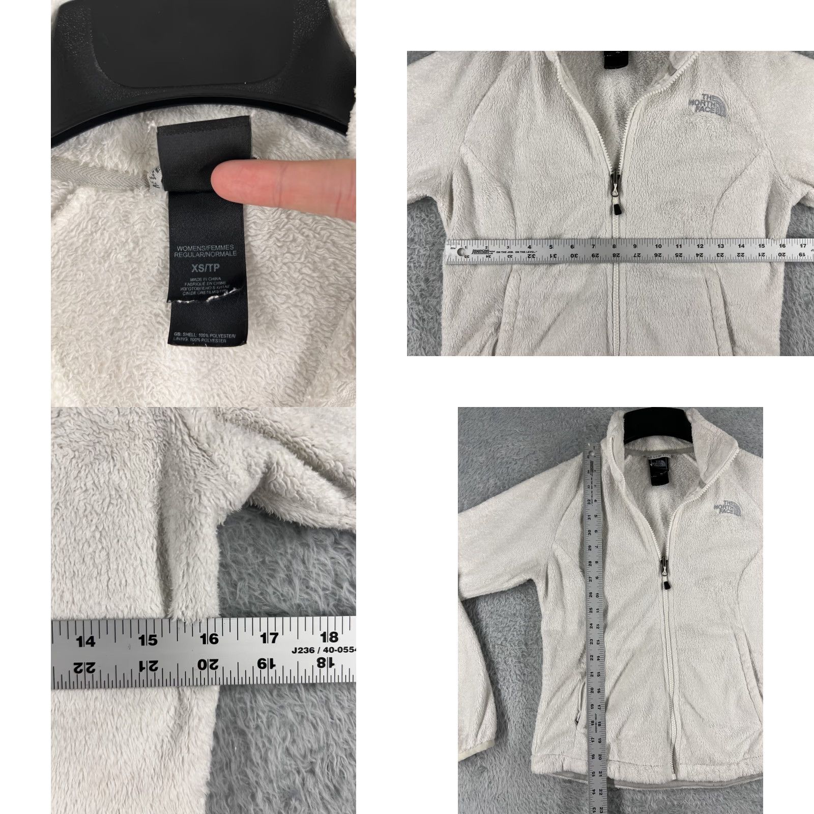 The North Face The North Face Jacket Women XS White Full Zip Mock Neck Poly Fleece Womens Size XS / US 0-2 / IT 36-38 - 8 Thumbnail