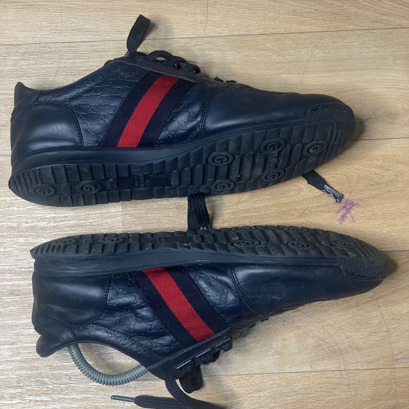Gucci GUCCI Sneakers Guccissima blue navy Leather low Top Monogram Size US 9 / EU 42 - 6 Thumbnail