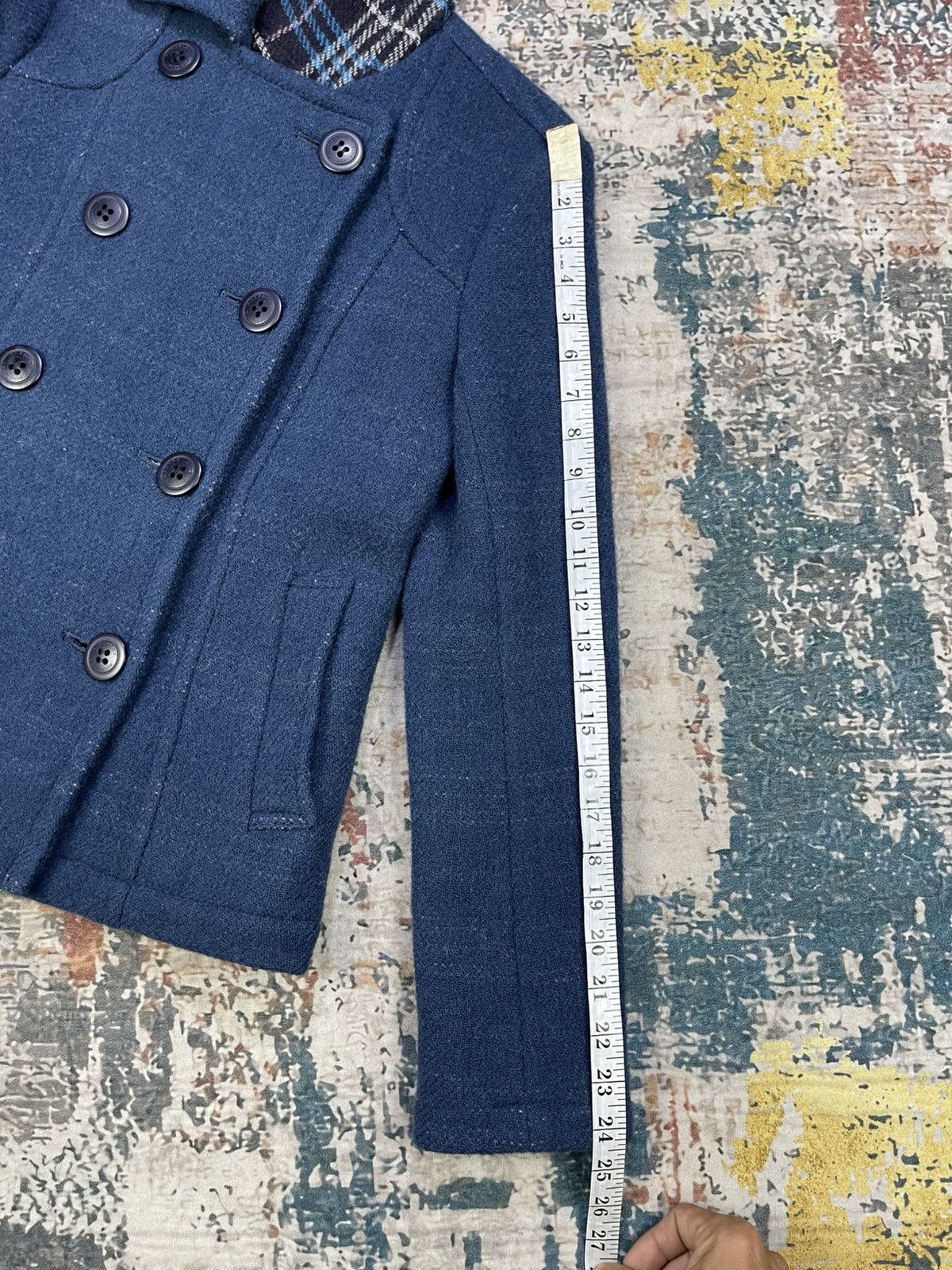Burberry Burberry Blue Label Checked Double Breasted Peacoat Size XS / US 0-2 / IT 36-38 - 10 Thumbnail