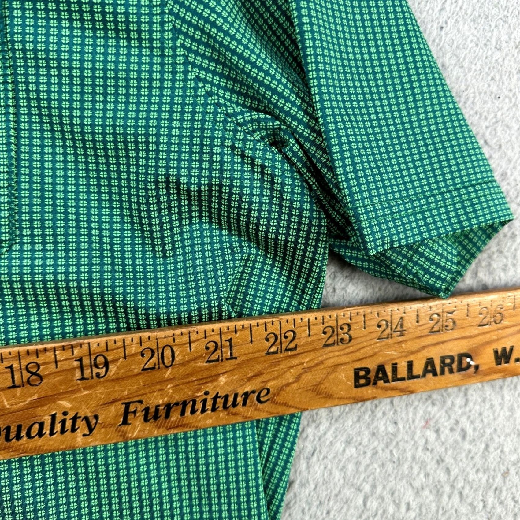 Vintage Maelreg Performance Polo Shirt Mens Large Green Rugby Golf Short Sleeve Pocket Logo Geometric Athletic Breathable Collared 92% Polyester 8% Spandex Size US L / EU 52-54 / 3 - 6 Thumbnail