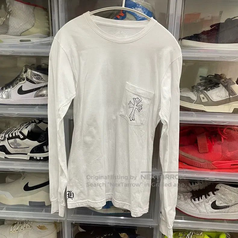 Chrome Hearts CHROME HEARTS Size S Sketch Cross Scroll White Long-Sleeved Size US S / EU 44-46 / 1 - 1 Thumbnail