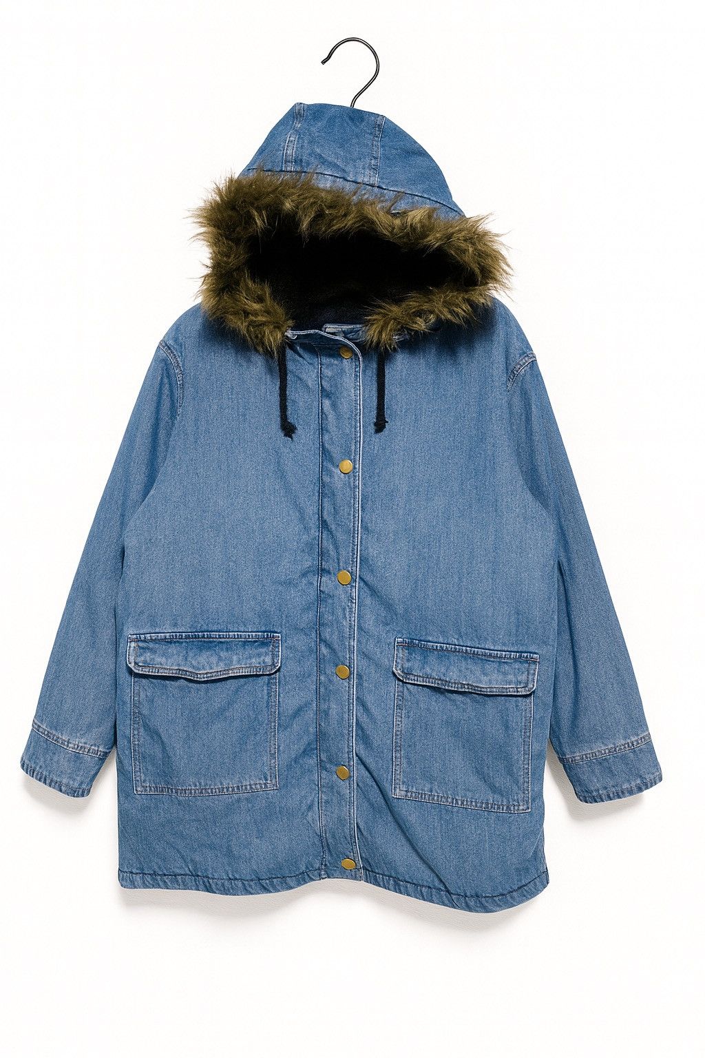 Japanese Brand Vintage Denim Parka Jacket Winter Coat Streetwear Outerwear Size US M / EU 48-50 / 2 - 1 Thumbnail