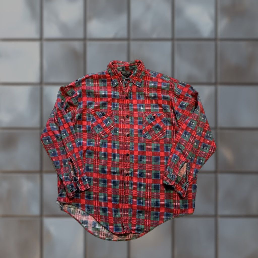 JCPenney VINTAGE JCPenney Plaid Printed 100% Cotton L/S Flannel Button Shirt XL Men’s 70s 80s Size US XL / EU 56 / 4 - 1 Thumbnail