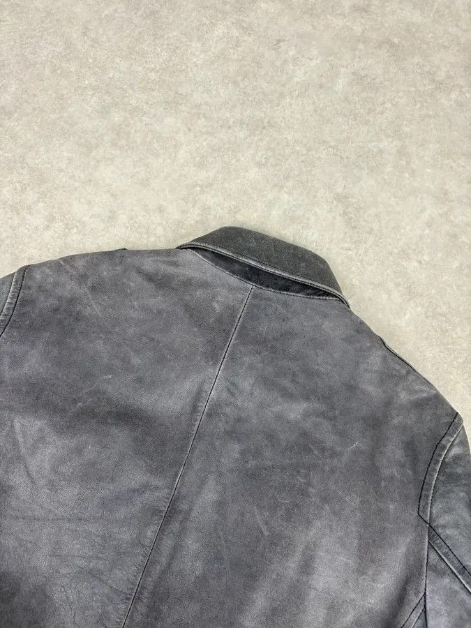 Gianfranco Ferre 2000s Gianfranco Ferré Grey Leather Trucker Jacket Size US M / EU 48-50 / 2 - 6 Thumbnail