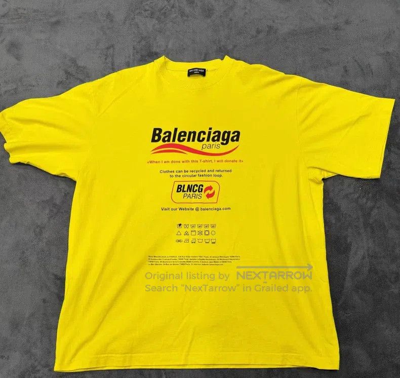 Balenciaga Balenciaga Logo Printed Loose Fit Round Neck Straight T-Sh Size US S / EU 44-46 / 1 - 1 Thumbnail