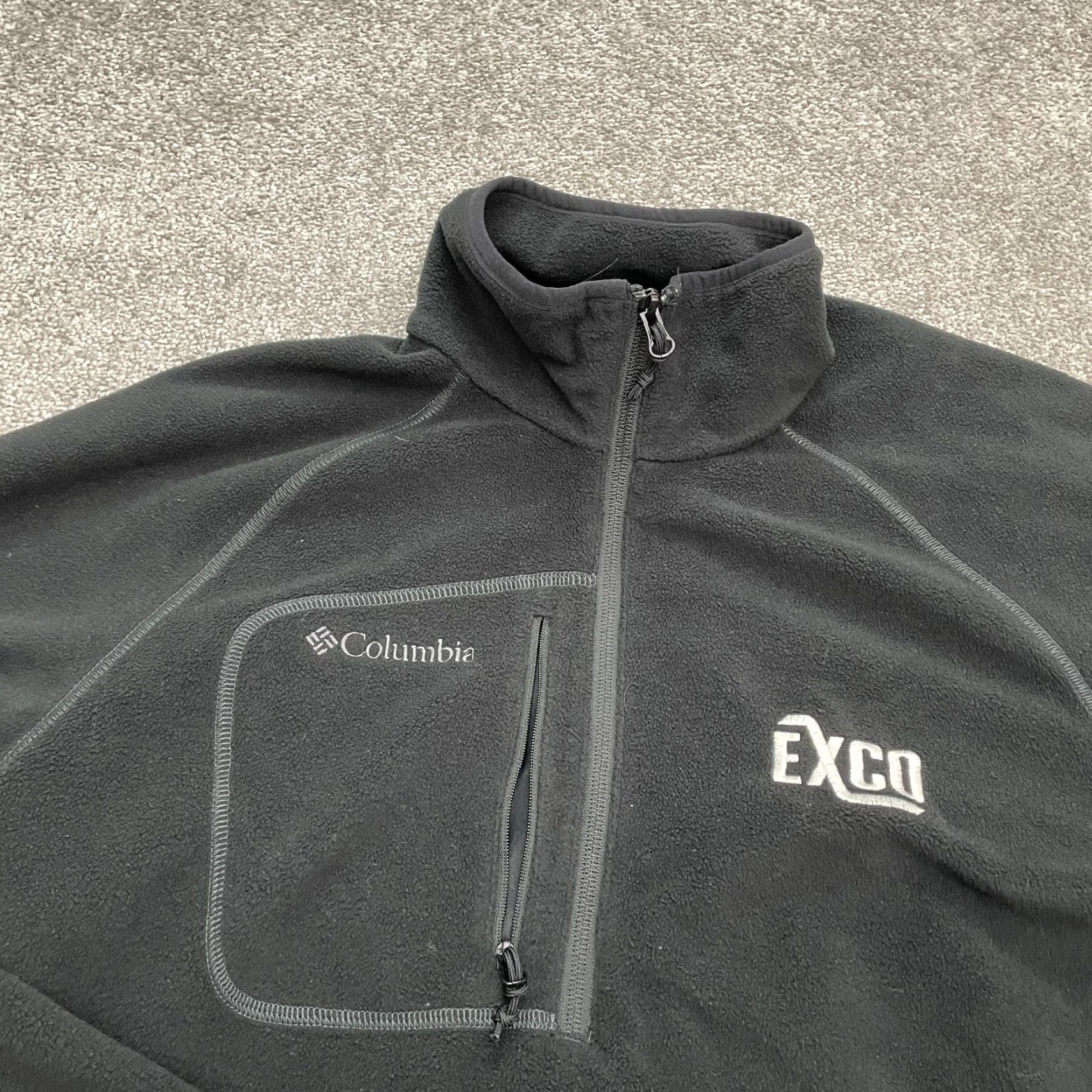 Vintage Columbia Exco Fleece Jacket Mens Large Black 1/4 Zip High Neck Outdoor Hiking Size US L / EU 52-54 / 3 - 3 Thumbnail