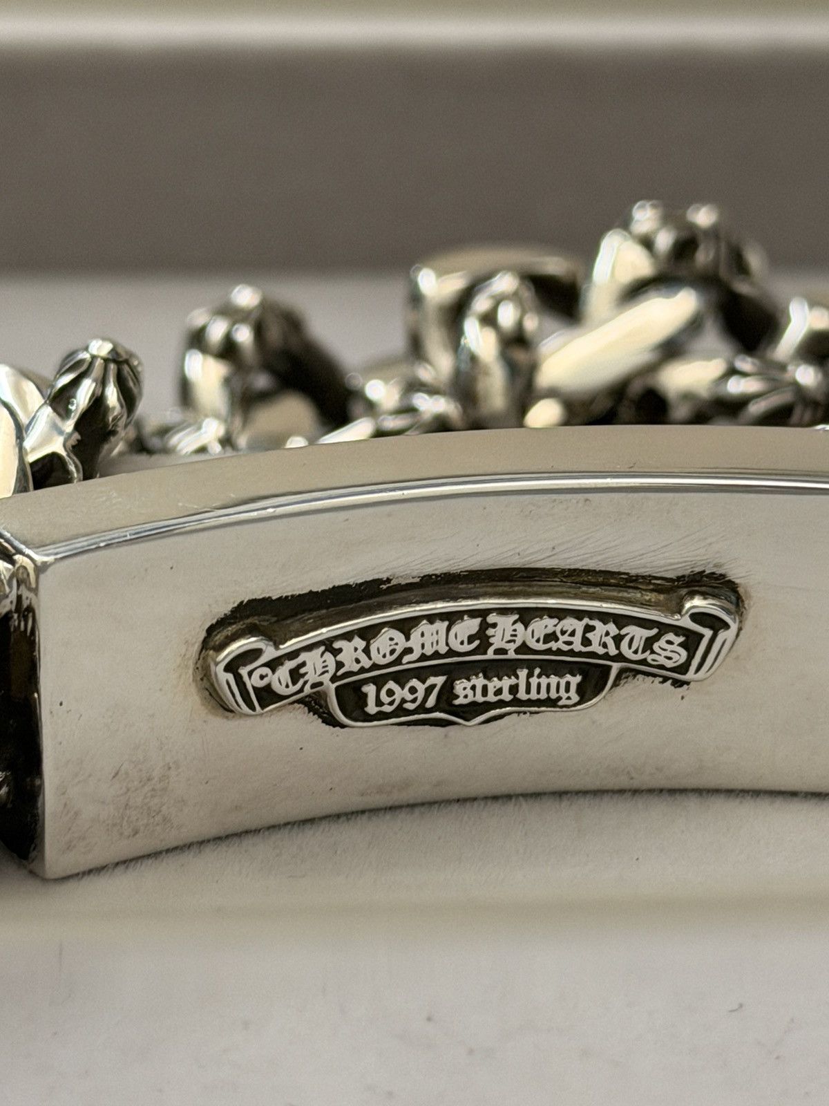 Chrome Hearts Chrome Hearts Floral Cross Fancy Link ID Bracelet Size ONE SIZE - 7 Thumbnail