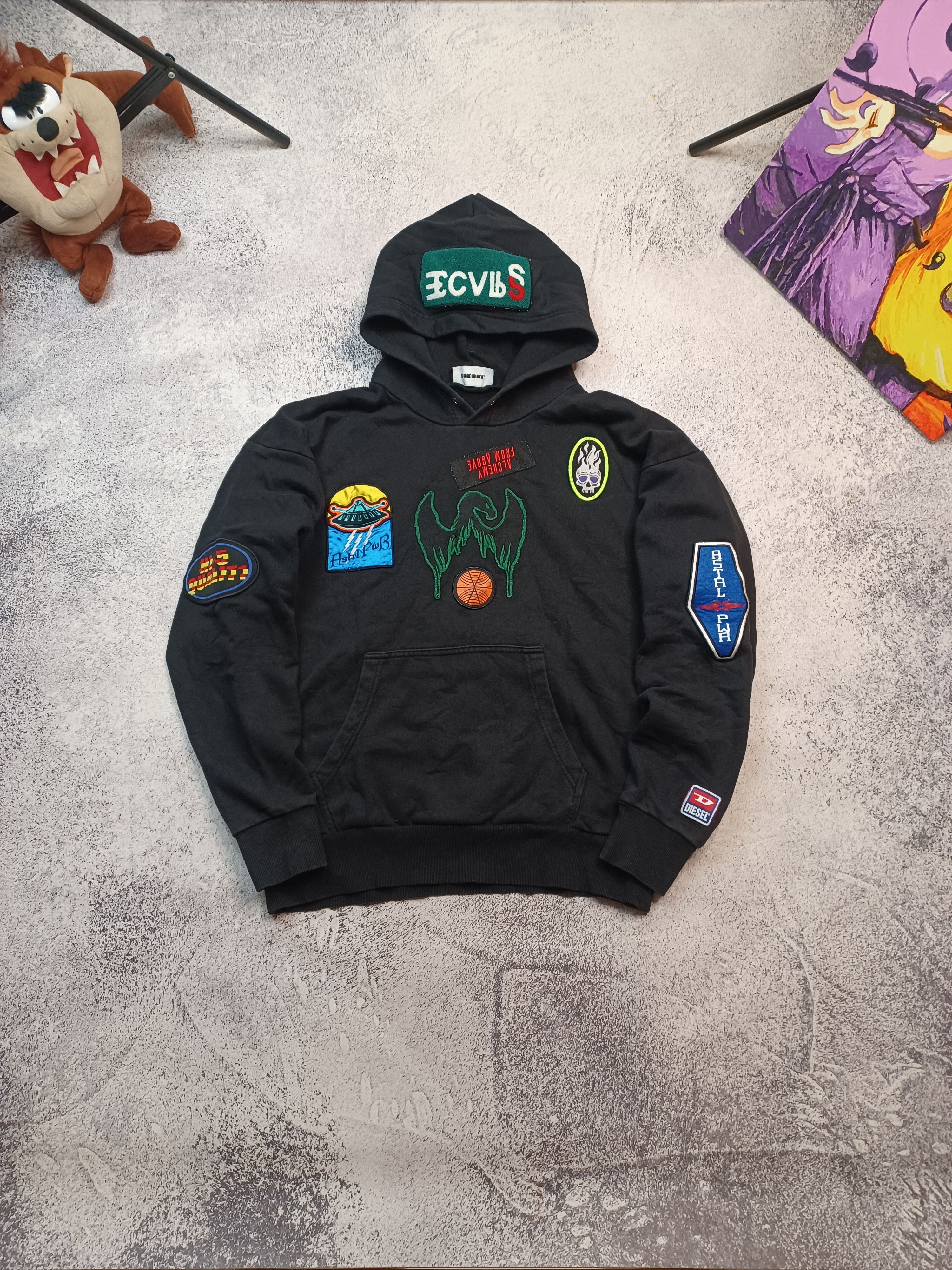 Diesel Diesel Multi-Patch Pullover Hoodie Size US L / EU 52-54 / 3 - 3 Thumbnail
