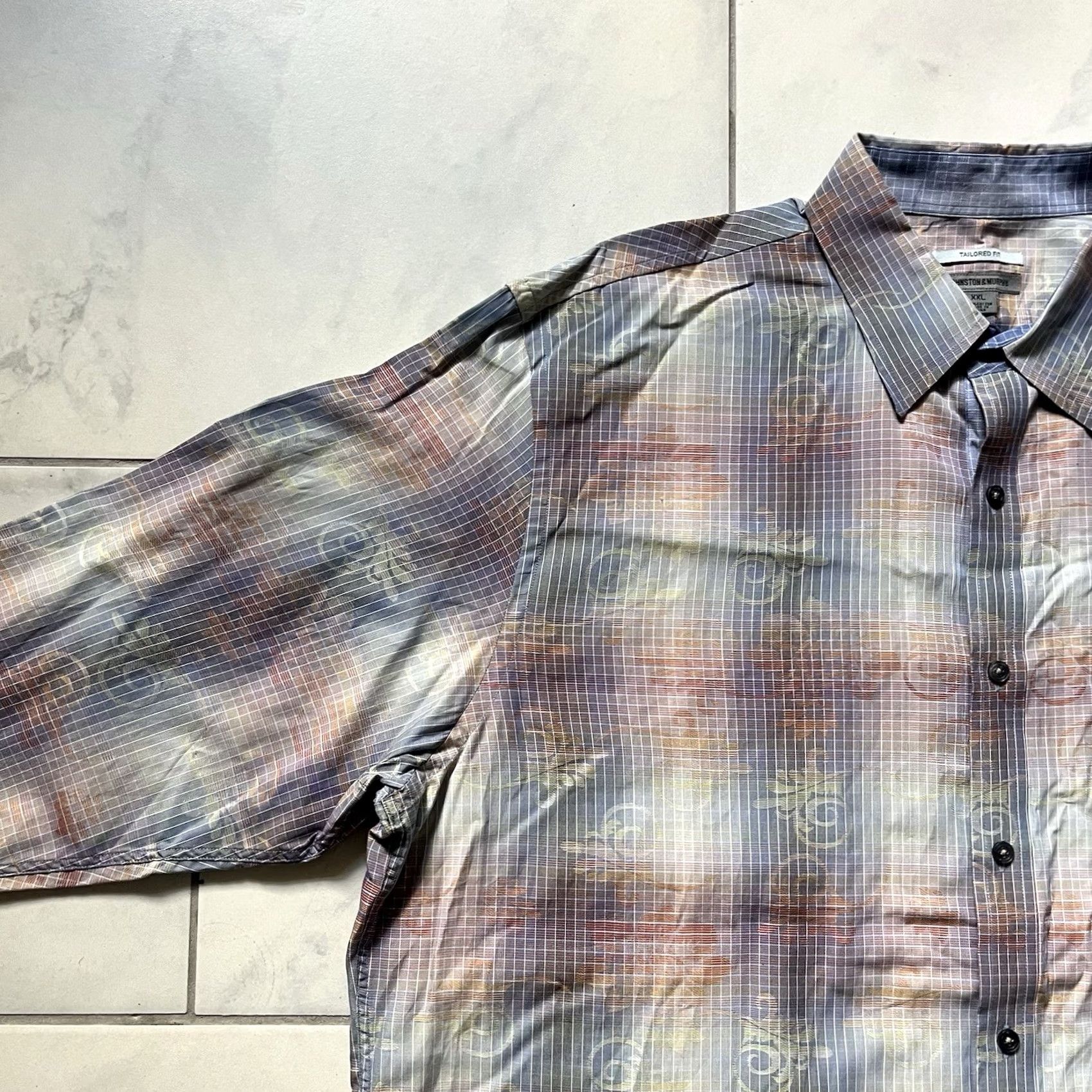 Johnston & Murphy Johnston & Murphy Shirt 2XL XXL Blue Red Multicolor Paisley Button-Up Mens Tailored Fit Cotton Size US XXL / EU 58 / 5 - 4 Thumbnail