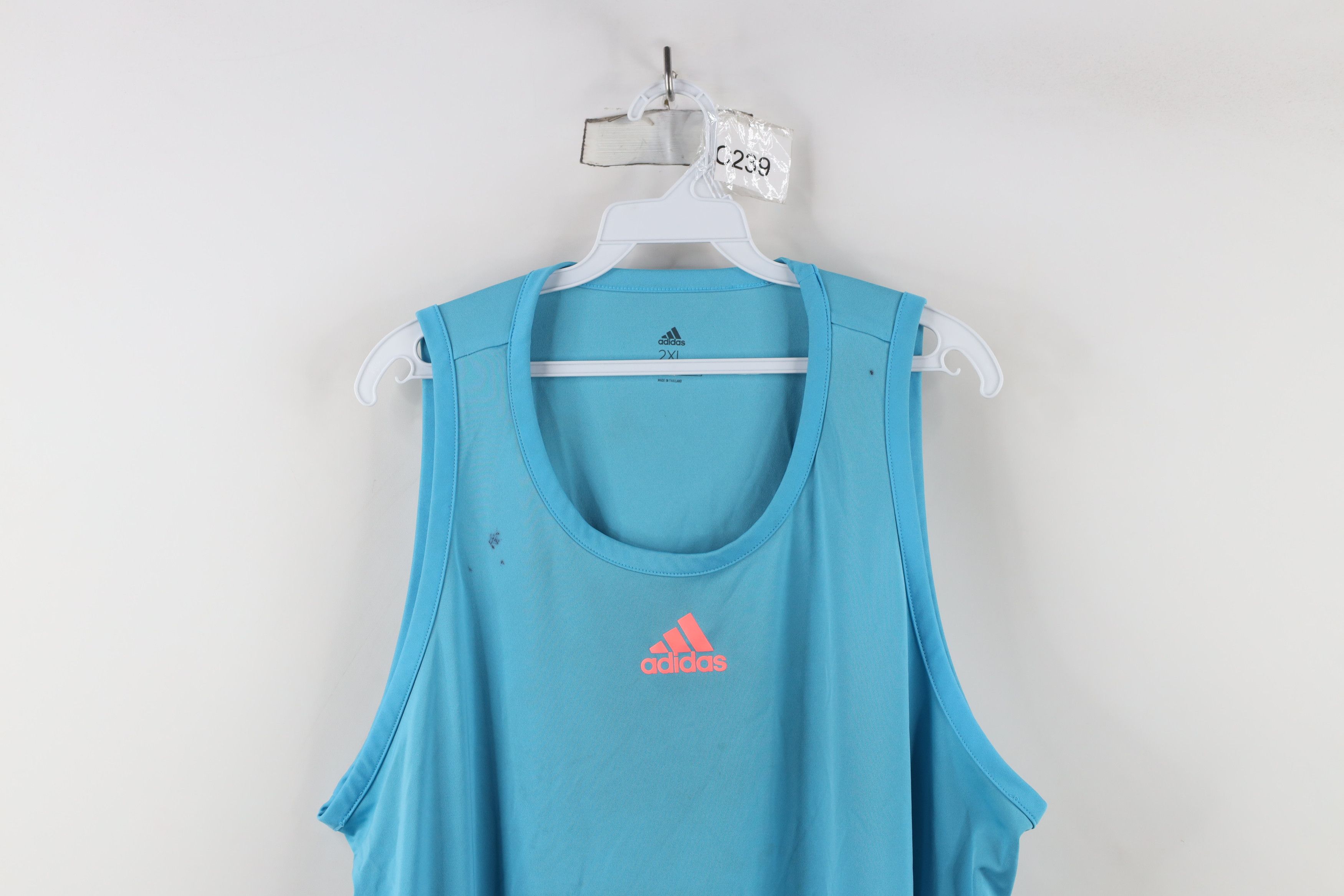 Adidas × Vintage Adidas Aeroready Spell Out Tank Top T-Shirt Blue Gym Size US XXL / EU 58 / 5 - 2 Thumbnail