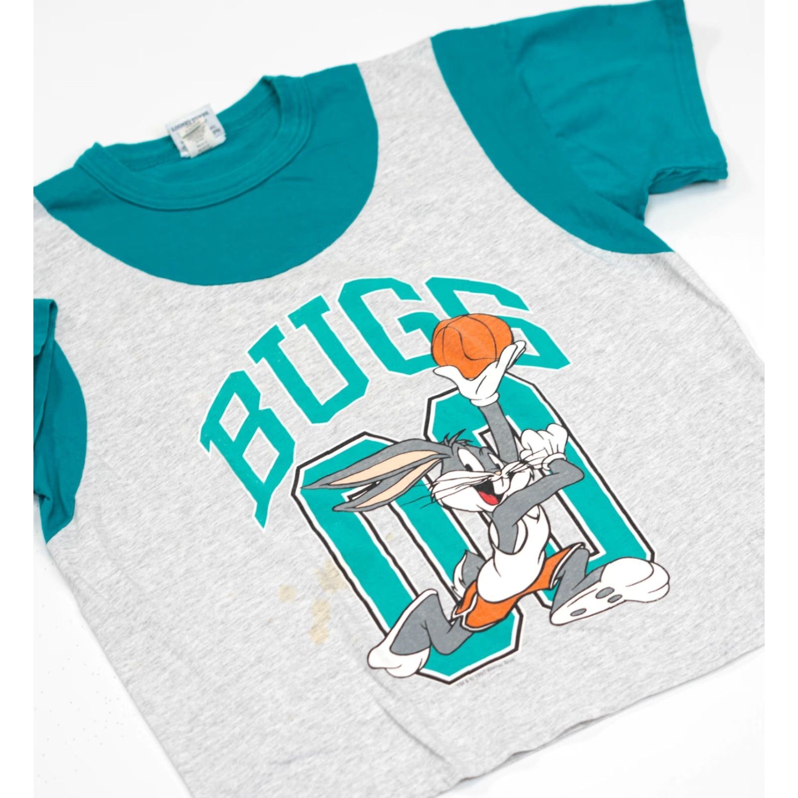 Vintage VINTAGE Bugs Bunny Basketball T-Shirt Mens M 22x25 Warner Bros Looney Tunes Gray 90s Cartoon Size M / US 6-8 / IT 42-44 - 2 Thumbnail