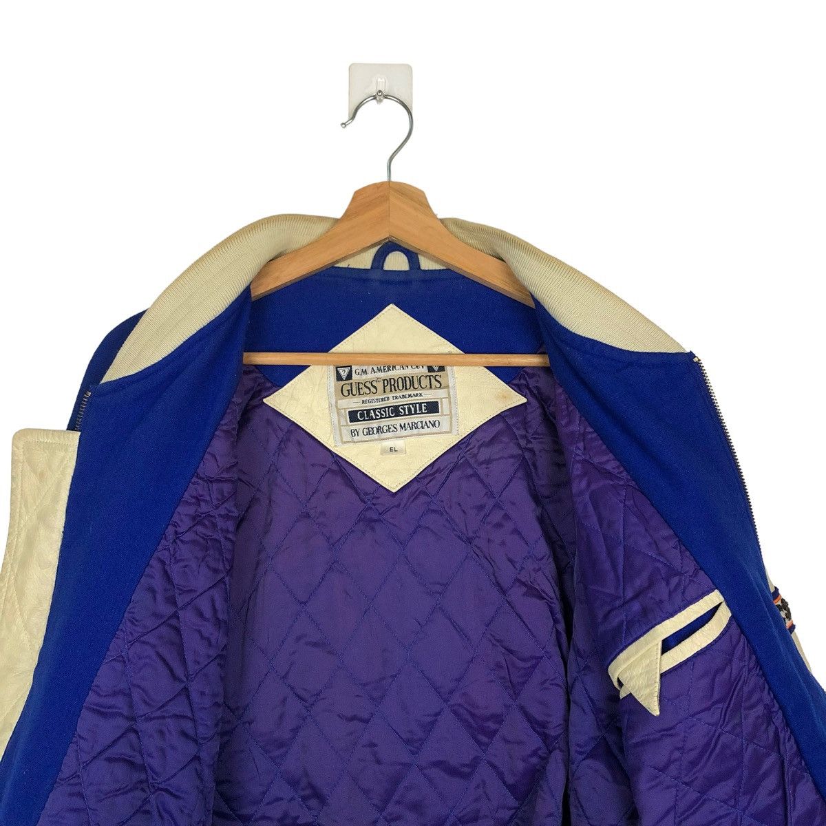 Guess 📌ACCEPT BINDING OFFER📌VINTAGE GUESS LEATHER VARSITY JACKET Size US L / EU 52-54 / 3 - 10 Thumbnail