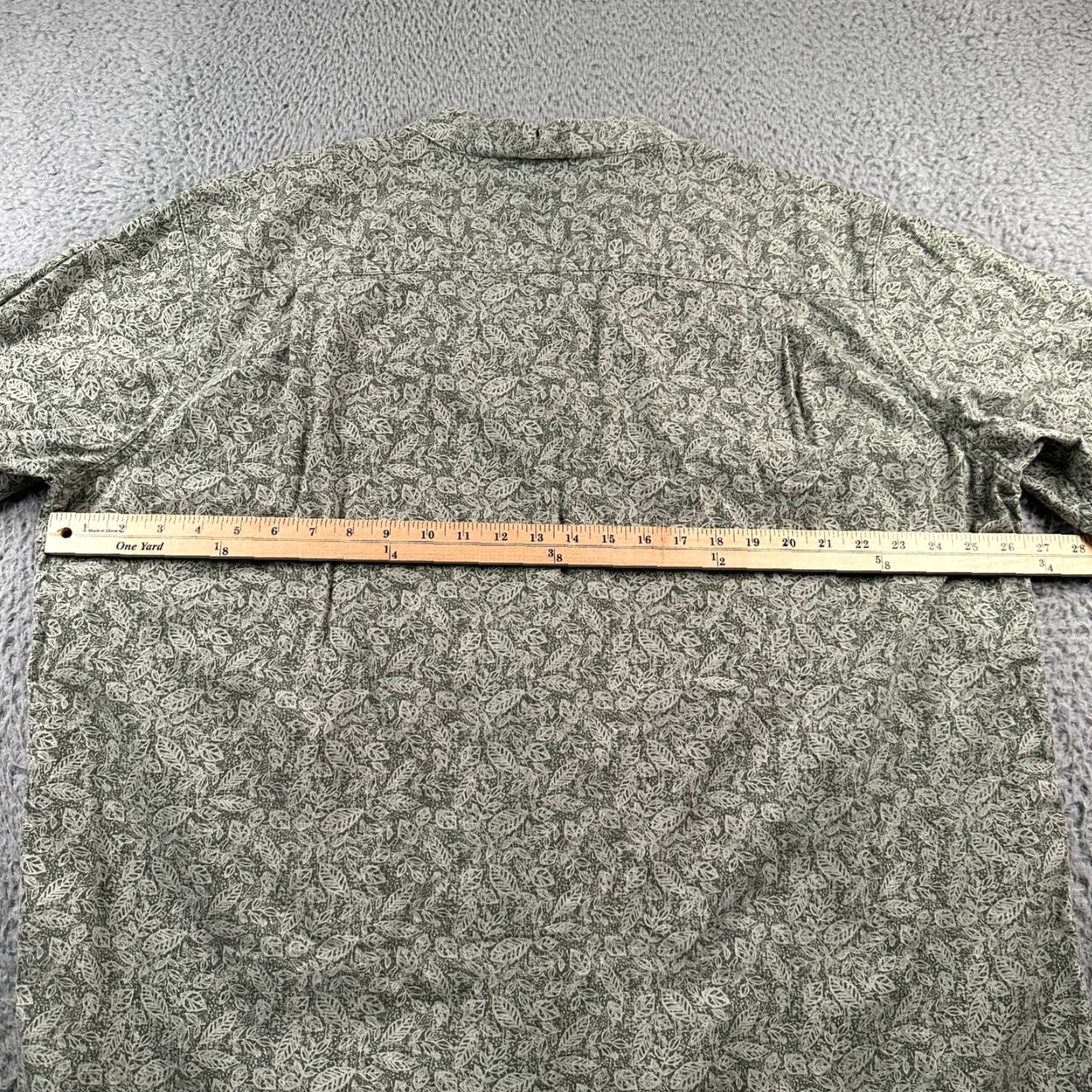 Vintage LLBean Shirt Mens XL Short Sleeve Button Front Leaf Print Green Cotton Camp Size US XL / EU 56 / 4 - 6 Thumbnail