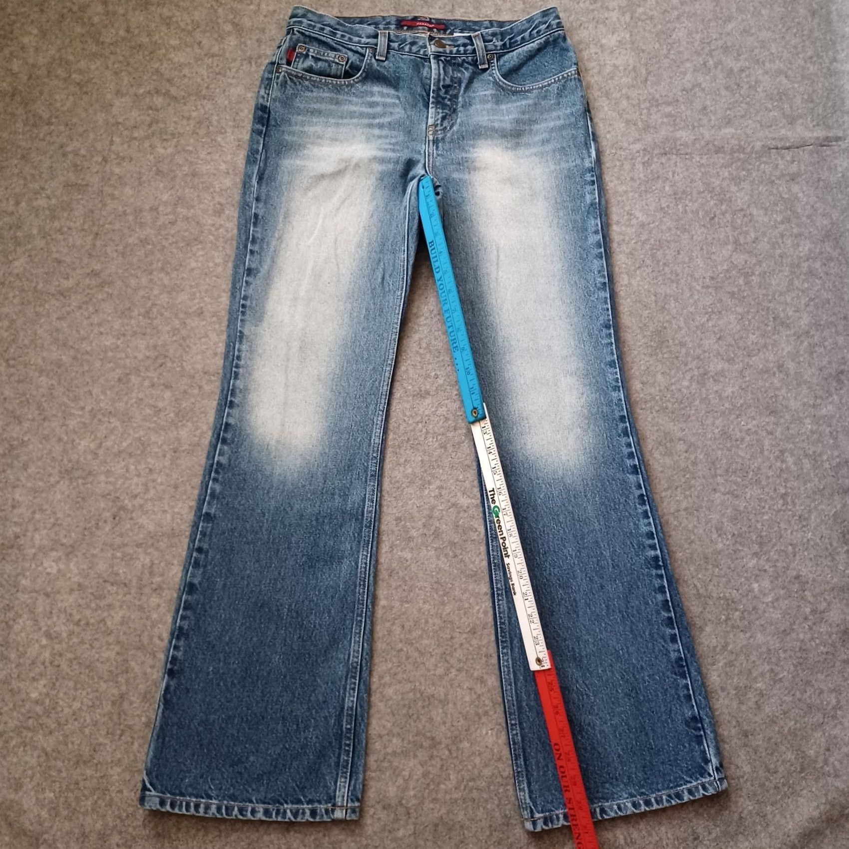 Bcbgmaxazria VINTAGE BCBGMAXAZRIA Jeans Womens 7/8R Denim Distressed Dark Wash Y2K Blue Jeans Women 30 Inseam 7/8R Bootcut Size 28" / US 6 / IT 42 - 4 Thumbnail