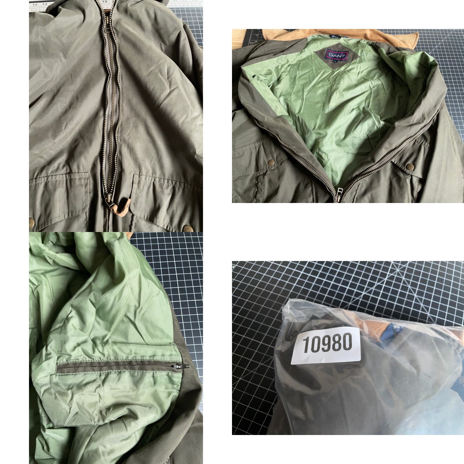 Gant GANT Jacket Men's Large Green Brown Leather Collar Internal Vest Zip Up VTG Jacket Size US L / EU 52-54 / 3 - 10 Thumbnail