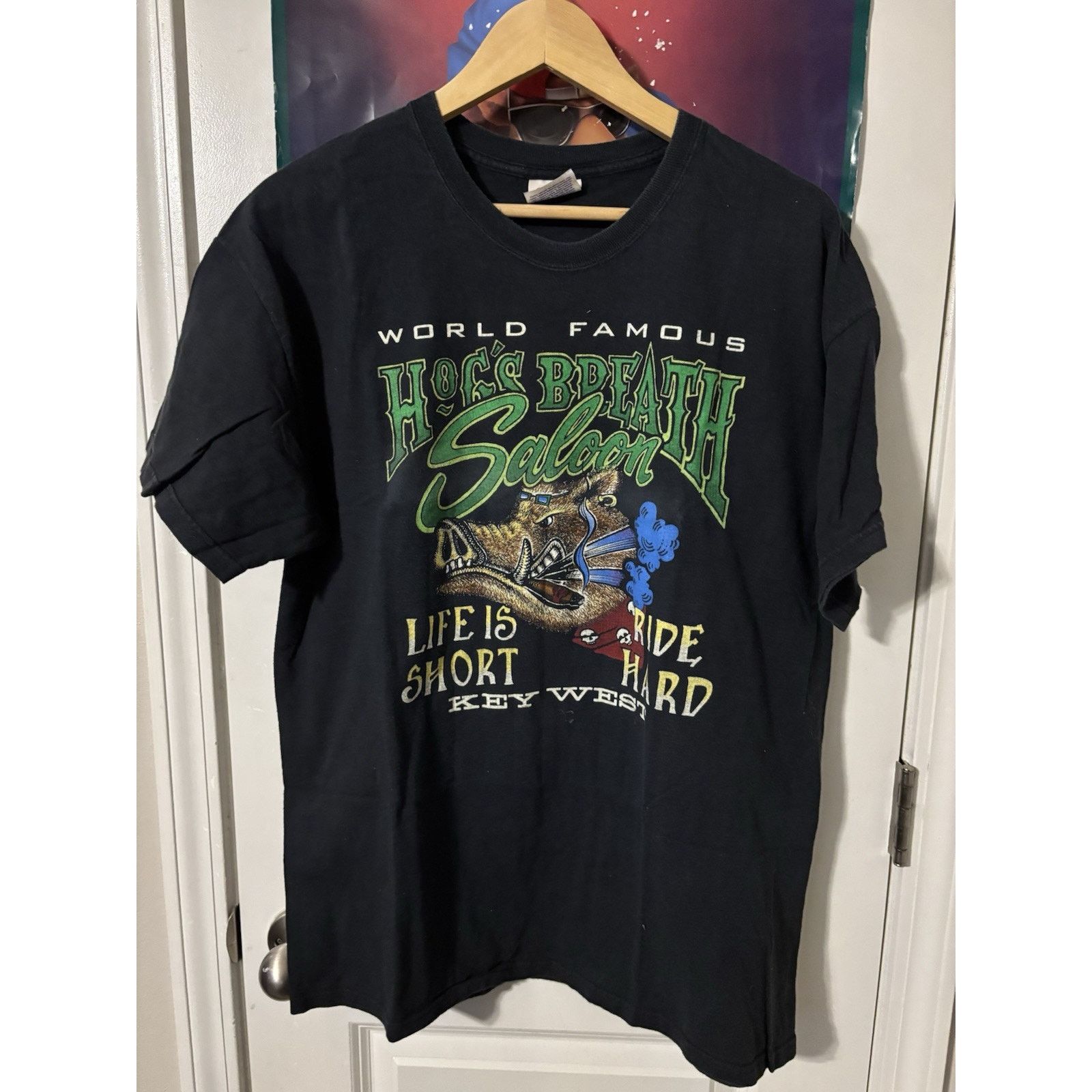 Vintage Hogs Breath Saloon T XL Black Key West Life Is Short Ride Size US XL / EU 56 / 4 - 1 Thumbnail
