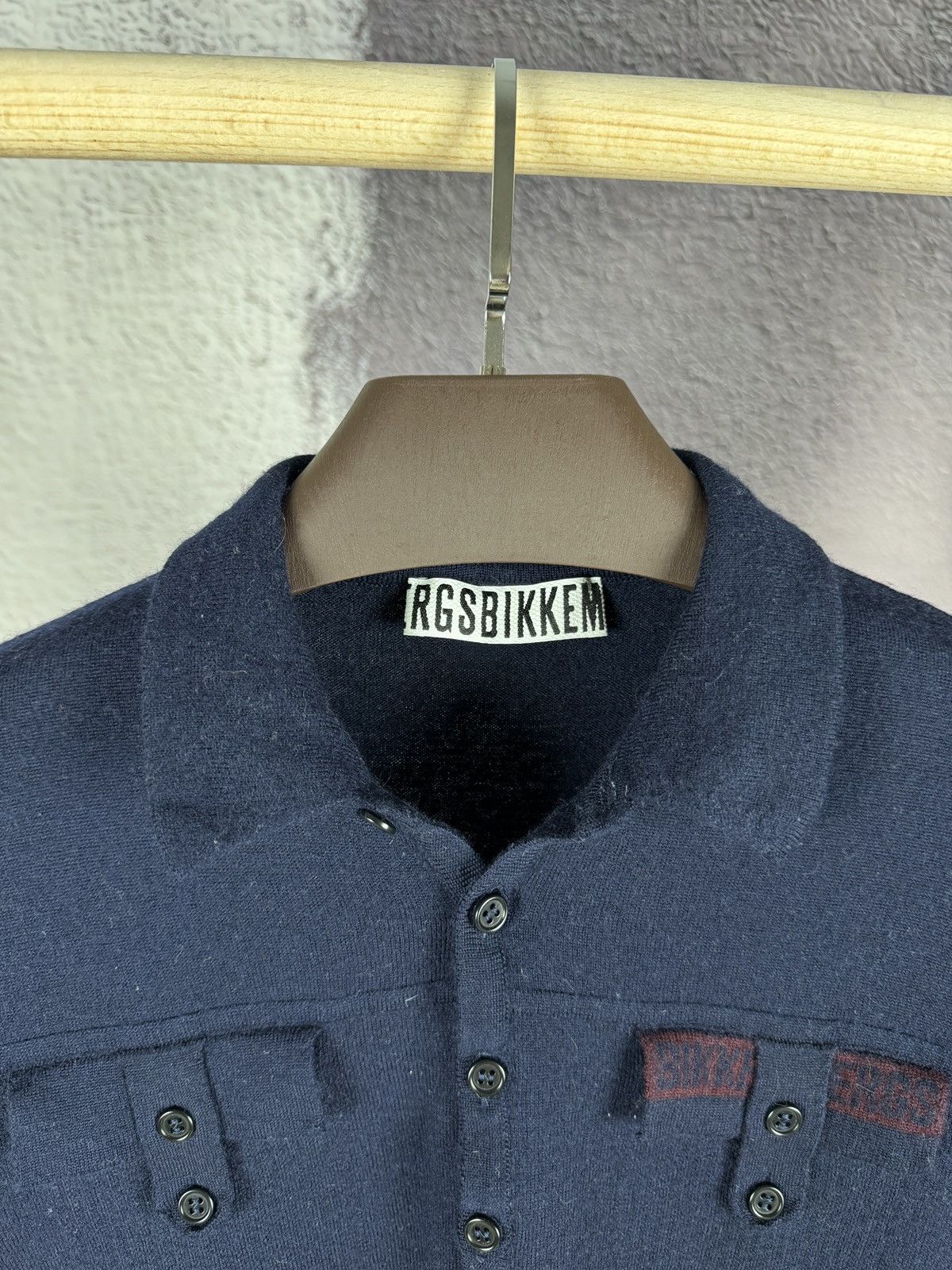 Dirk Bikkembergs Bikkembergs wool two pockets long sleeve polo shirt Size US L / EU 52-54 / 3 - 6 Thumbnail