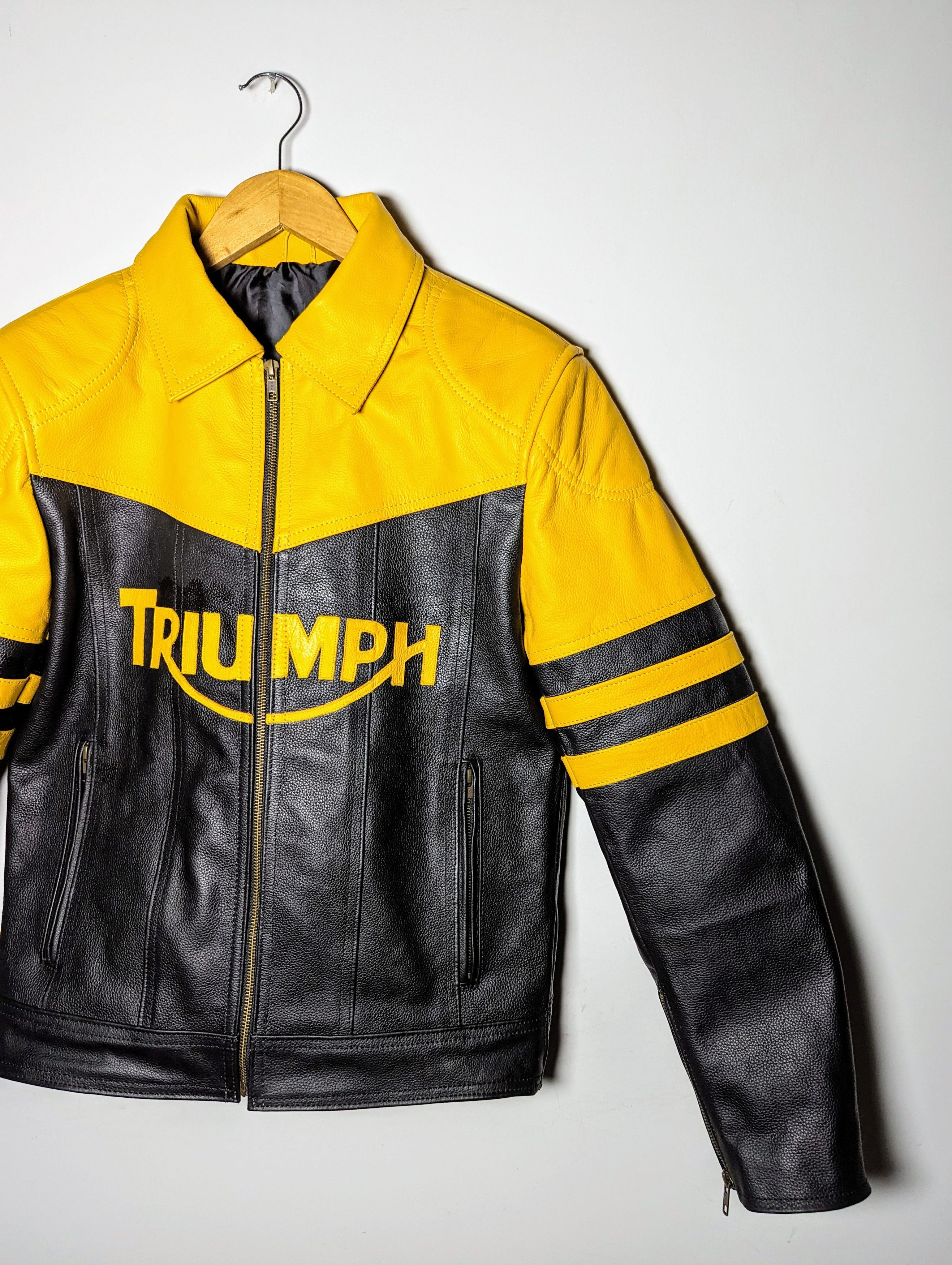 Other 🏍️🔥 Triumph Leather Biker Jacket Streetwear Motorcycle Size US L / EU 52-54 / 3 - 4 Thumbnail