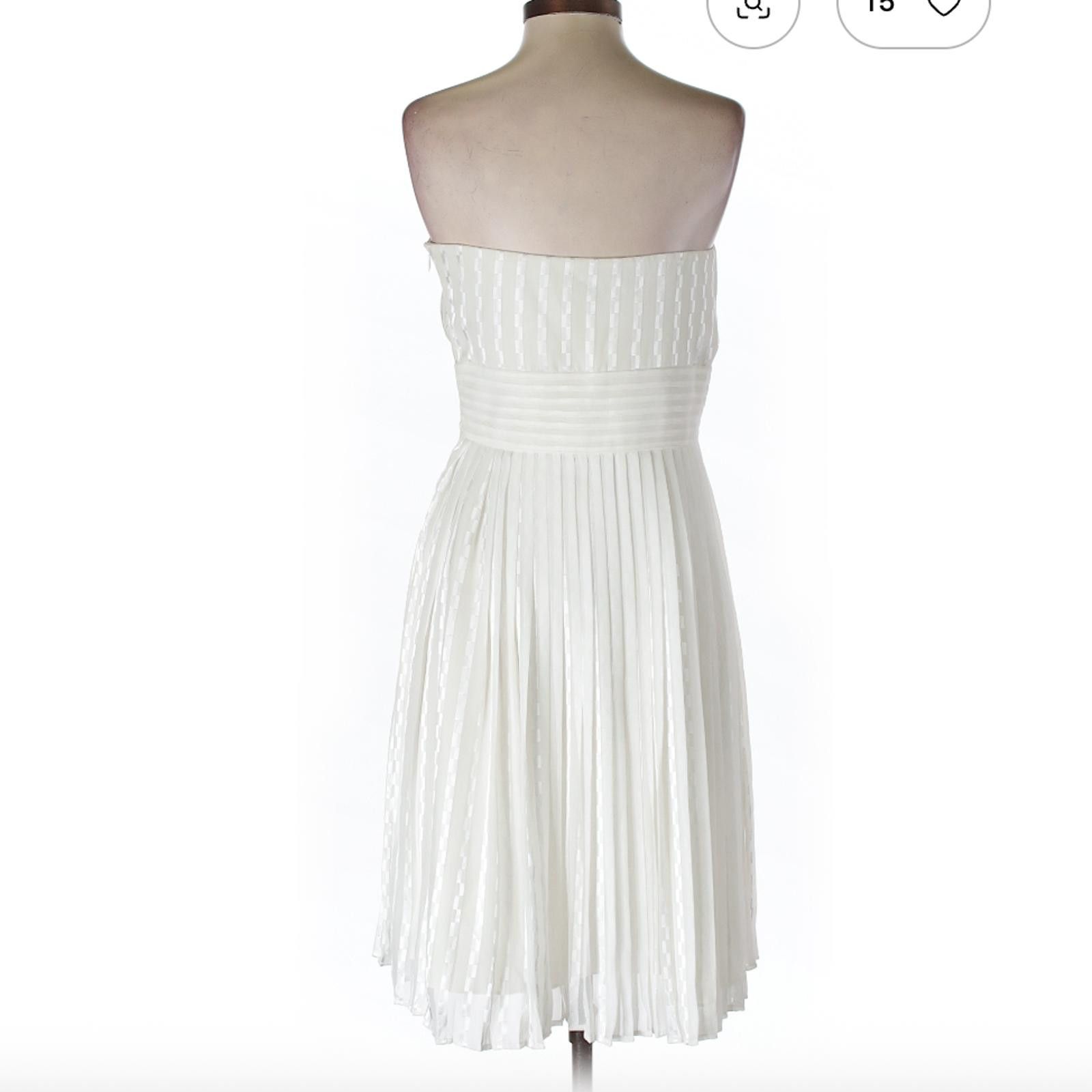 white house black market white strapless dress  never ending boutique White House Black Market Ivory