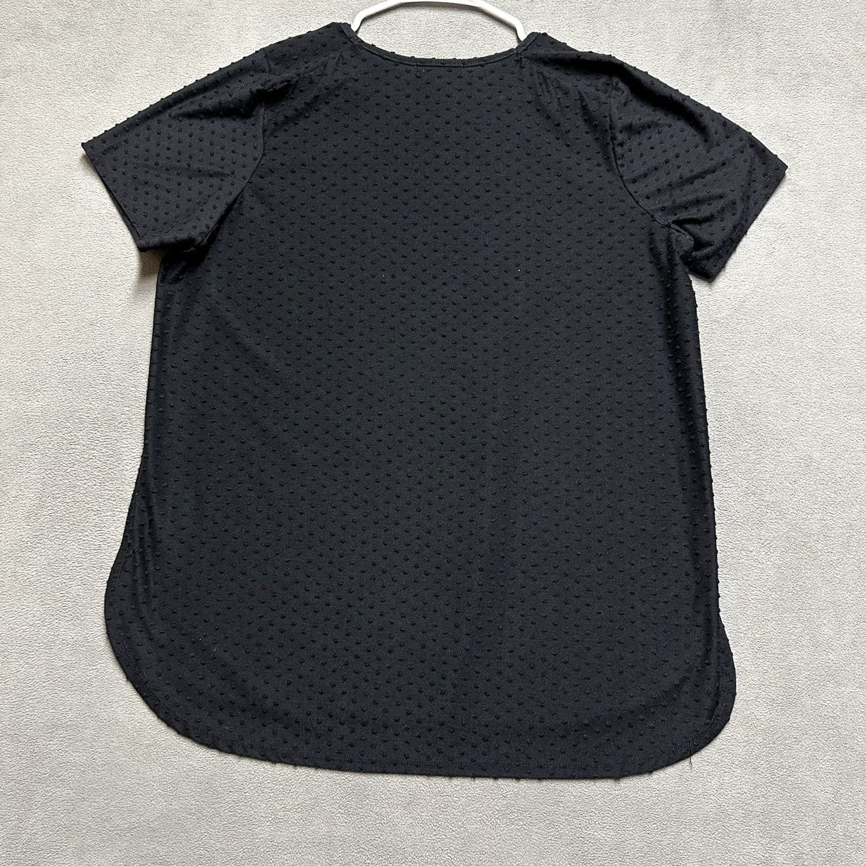 Adrianna Papell Adrianna Papell Shirt Womens XL Black Raised Polka Dot 3D Textured Casual Size XL / US 12-14 / IT 48-50 - 2 Thumbnail