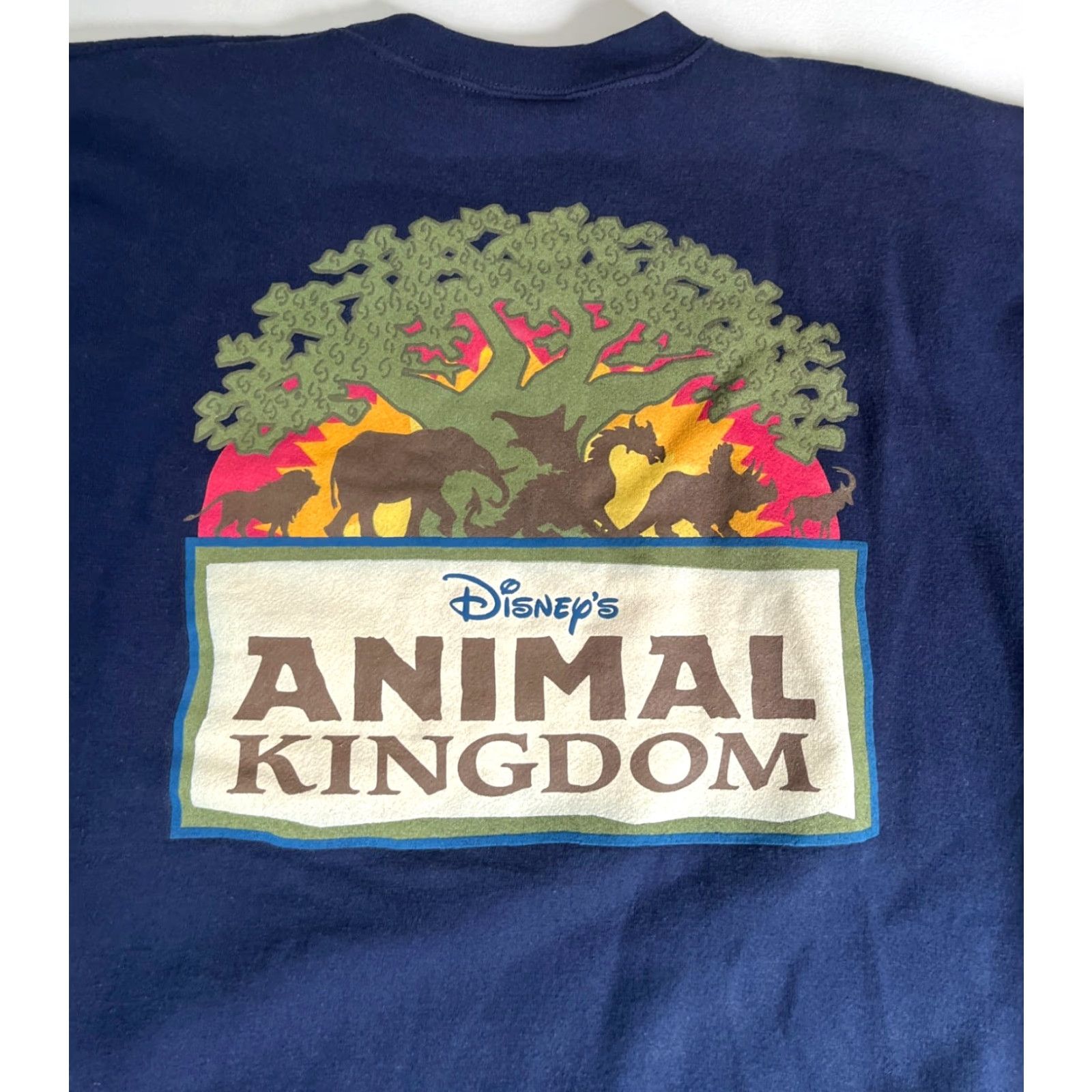 Vintage VINTAGE Mickey Inc. Disney's Animal Kingdom Sweatshirt Unisex Adults XL Navy Blue Cotton Blend Fleece Graphic Print Double-Sided 90s Theme Made in USA Size US XL / EU 56 / 4 - 5 Thumbnail