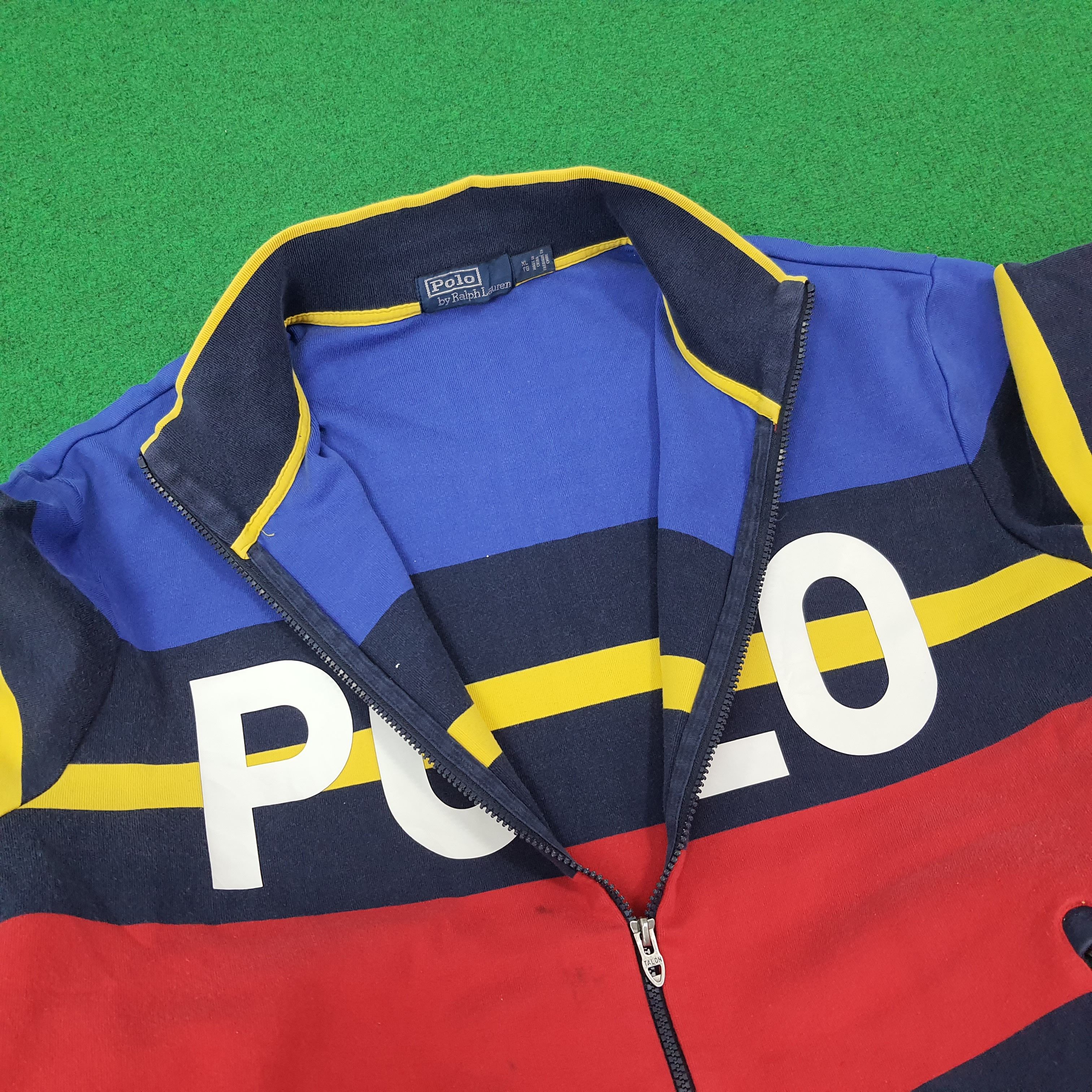Polo Ralph Lauren Vintage Polo by Ralph Lauren Full Zip Stripe Sweater C269N3 Size US XL / EU 56 / 4 - 6 Thumbnail