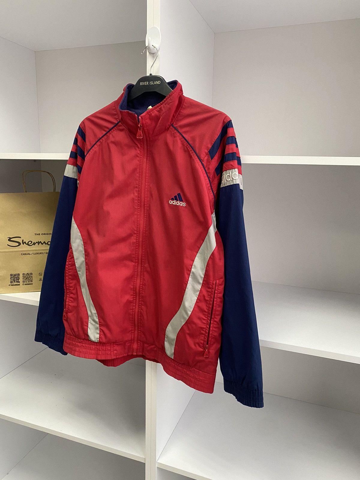 Adidas × Vintage Vintage Adidas Red 90s Style Track Jacket Size US M / EU 48-50 / 2 - 5 Thumbnail