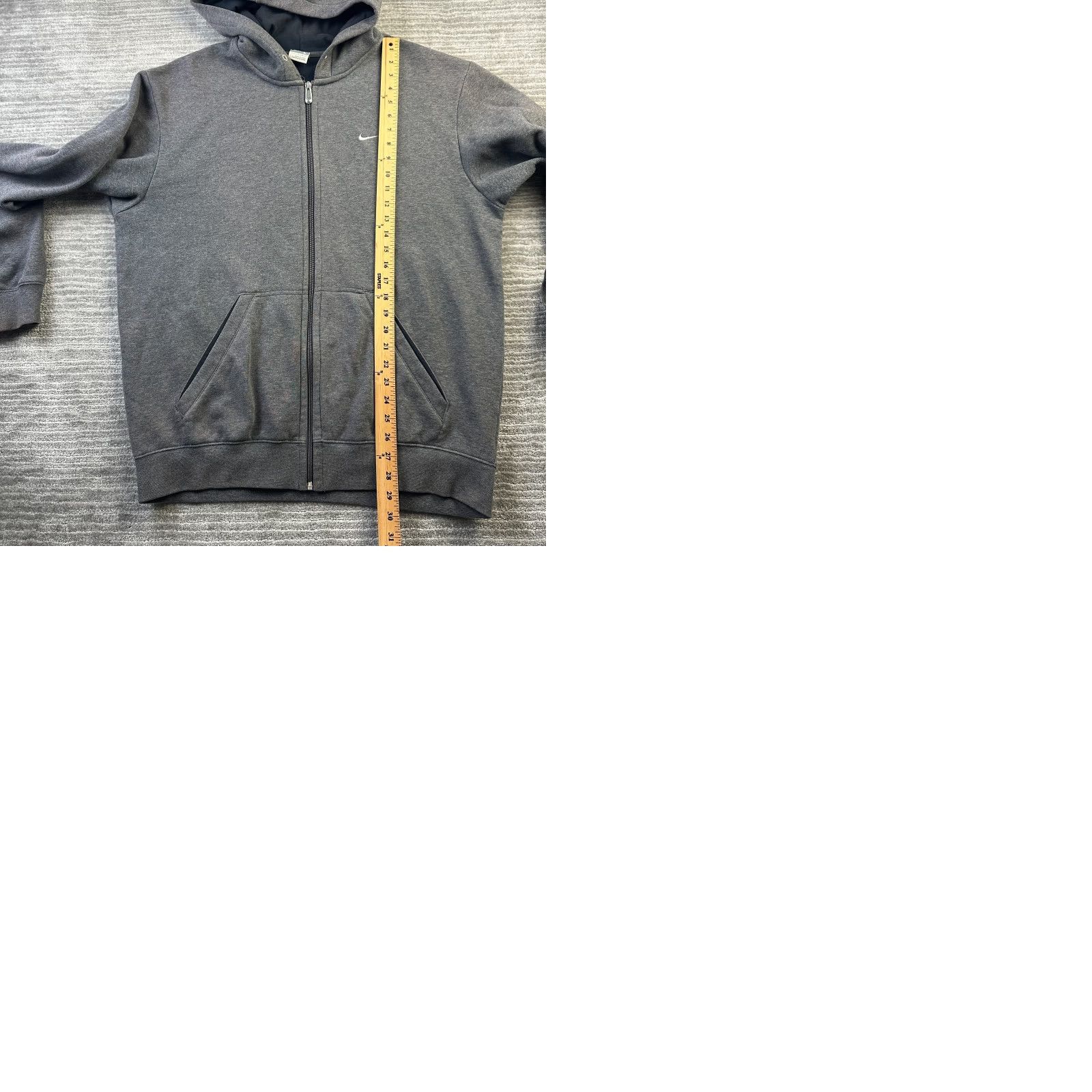 Nike VINTAGE Nike Hoodie Mens Large Gray Full Zip Y2K Size US L / EU 52-54 / 3 - 9 Thumbnail