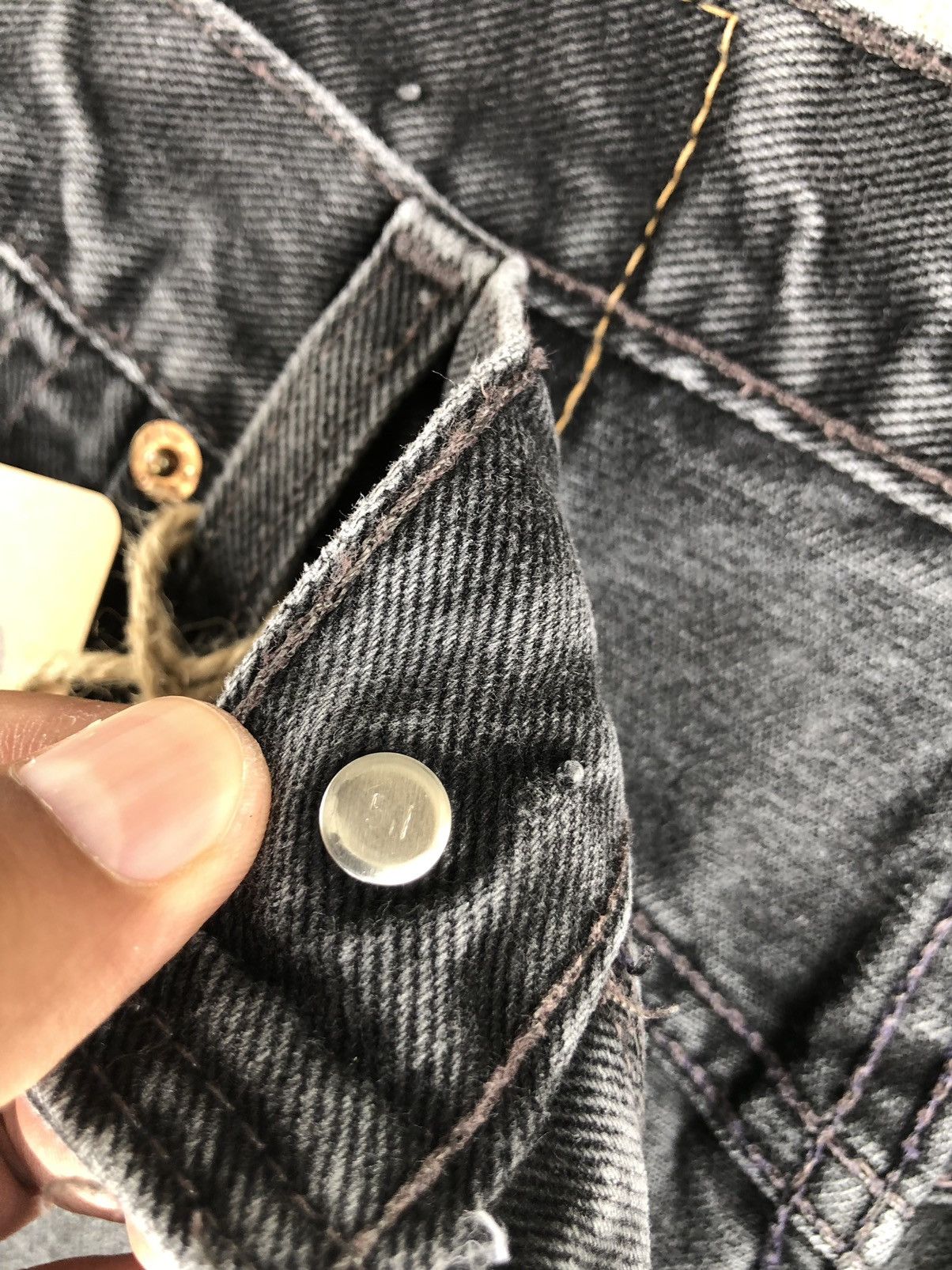 If Six Was Nine Vintage Levis 505 Patchwork Distressed Jeans Size US 33 - 18 Thumbnail