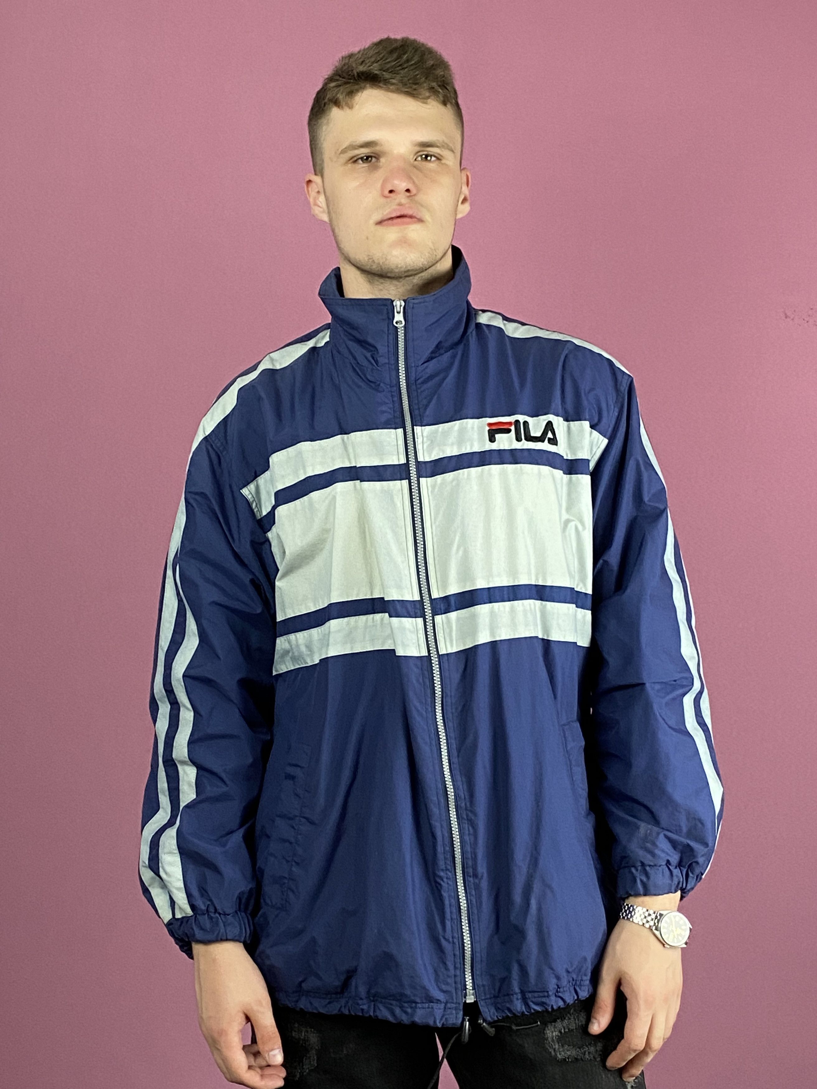 Fila × Vintage Fila Big Logo Vintage Men's Windbreaker Jacket - M Size US M / EU 48-50 / 2 - 1 Thumbnail