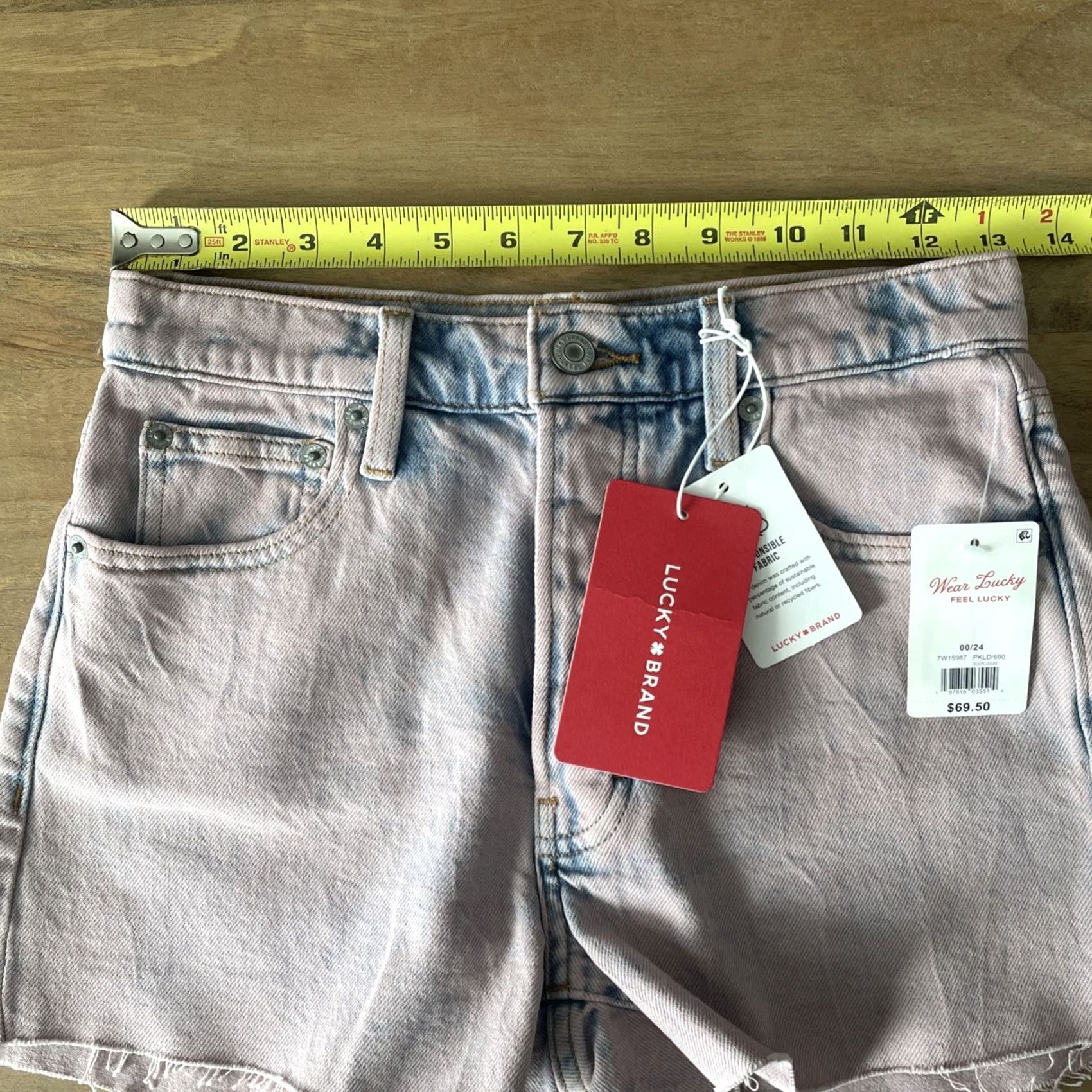 Lucky Brand Lucky Brand Pink Womens Mom Shorts 00 High Rise Cut Off Raw Hem Stretch Size 24" / US 00 / IT 34 - 5 Thumbnail
