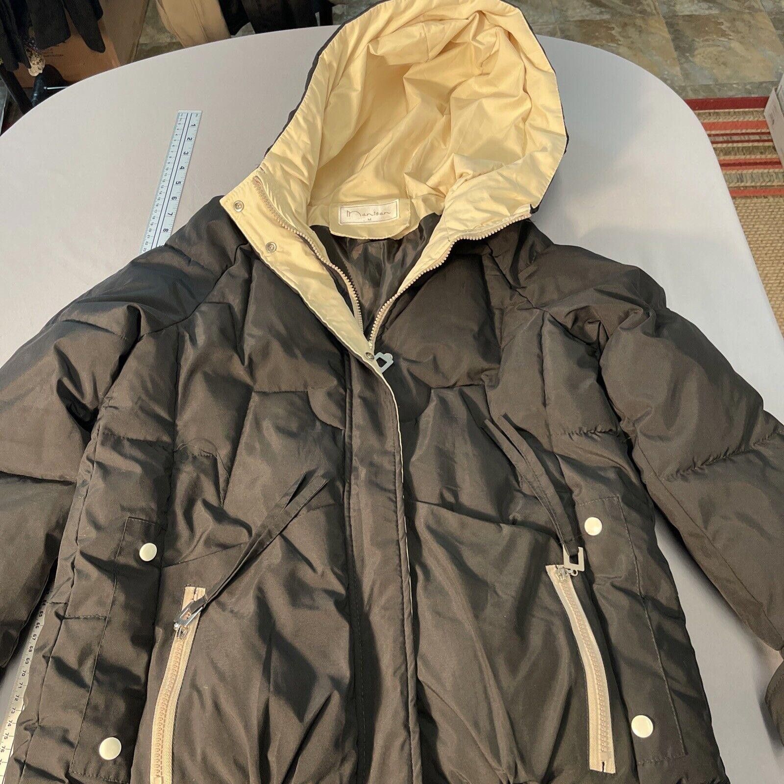 Designer Manisan Black/ Beige Puffer Jacket Size M Size M / US 6-8 / IT 42-44 - 1 Thumbnail