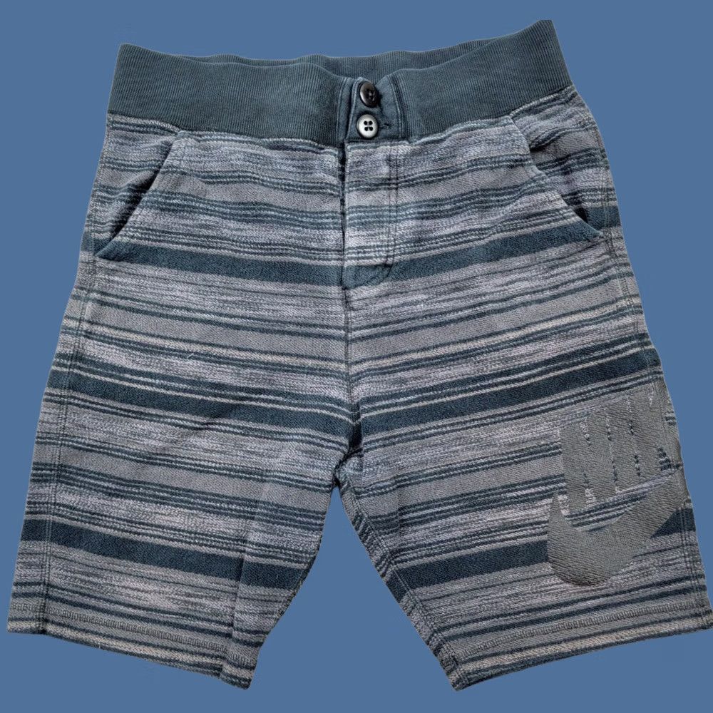 Nike Nike Shorts Mens Small Black Gray Stripe Knit Button Fly Athletic Logo Size US 29 - 1 Thumbnail