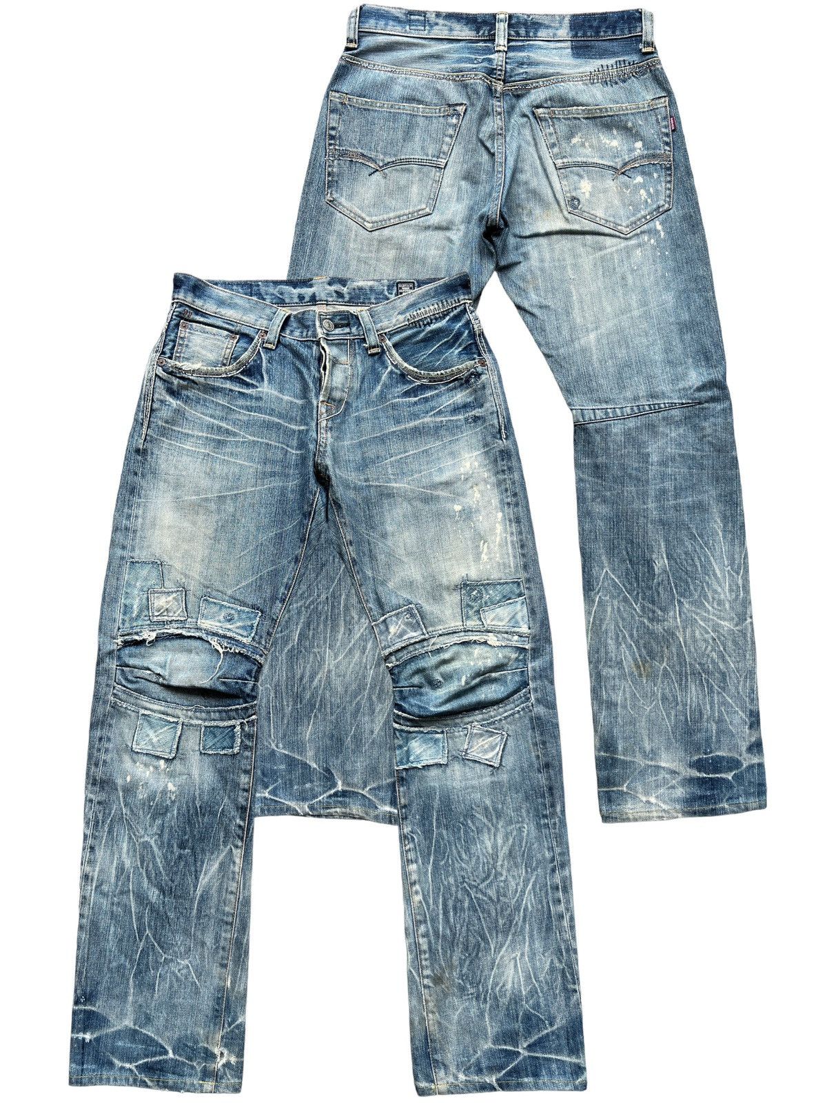 Japanese Brand BartackJapan Selvedge Patchwork Distressed Denim Jeans 32x32 Size US 32 / EU 48 - 1 Thumbnail