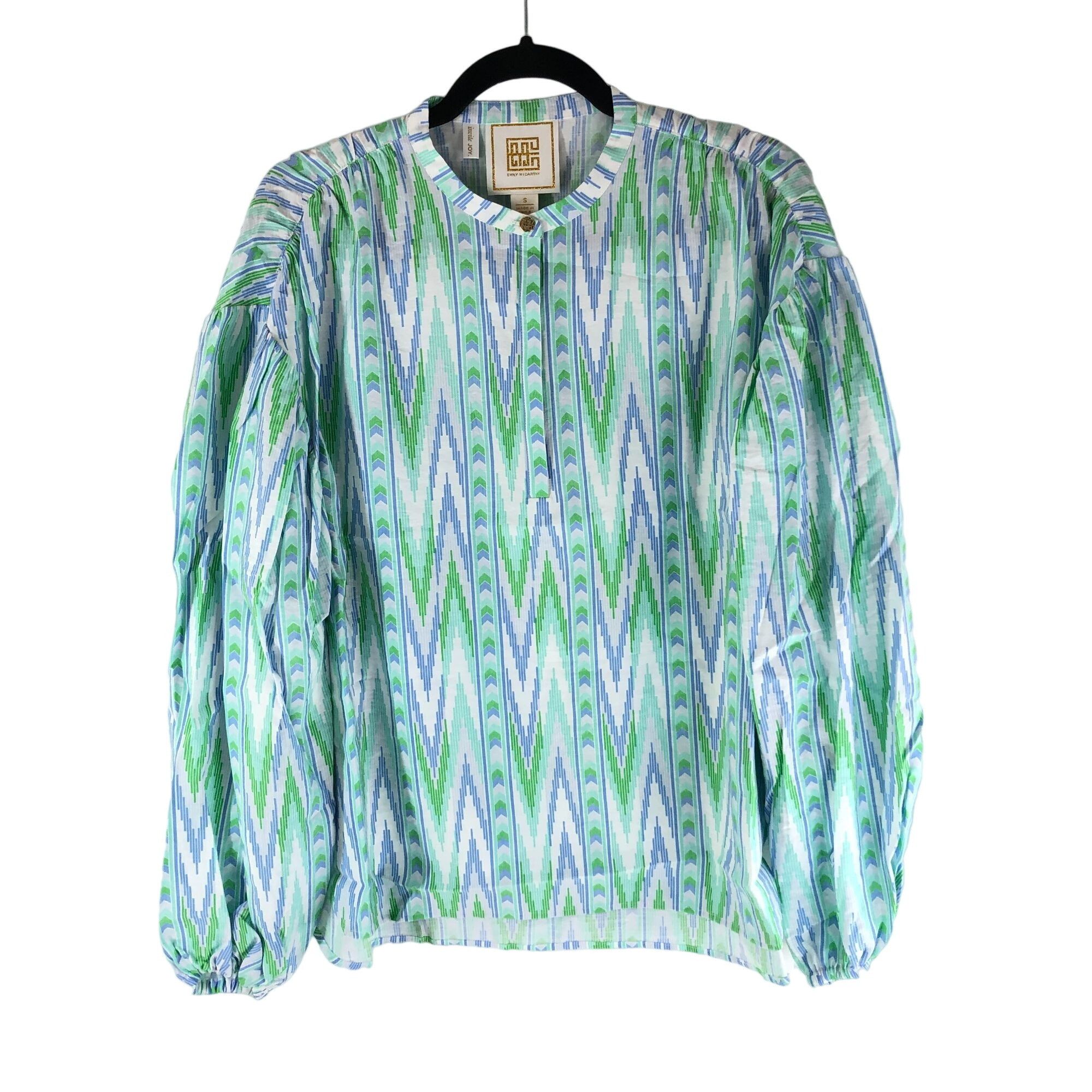 Other Emily McCarthy Womens Lolli Top Long Sleeve Geometric Zig Za Size S / US 4 / IT 40 - 1 Thumbnail