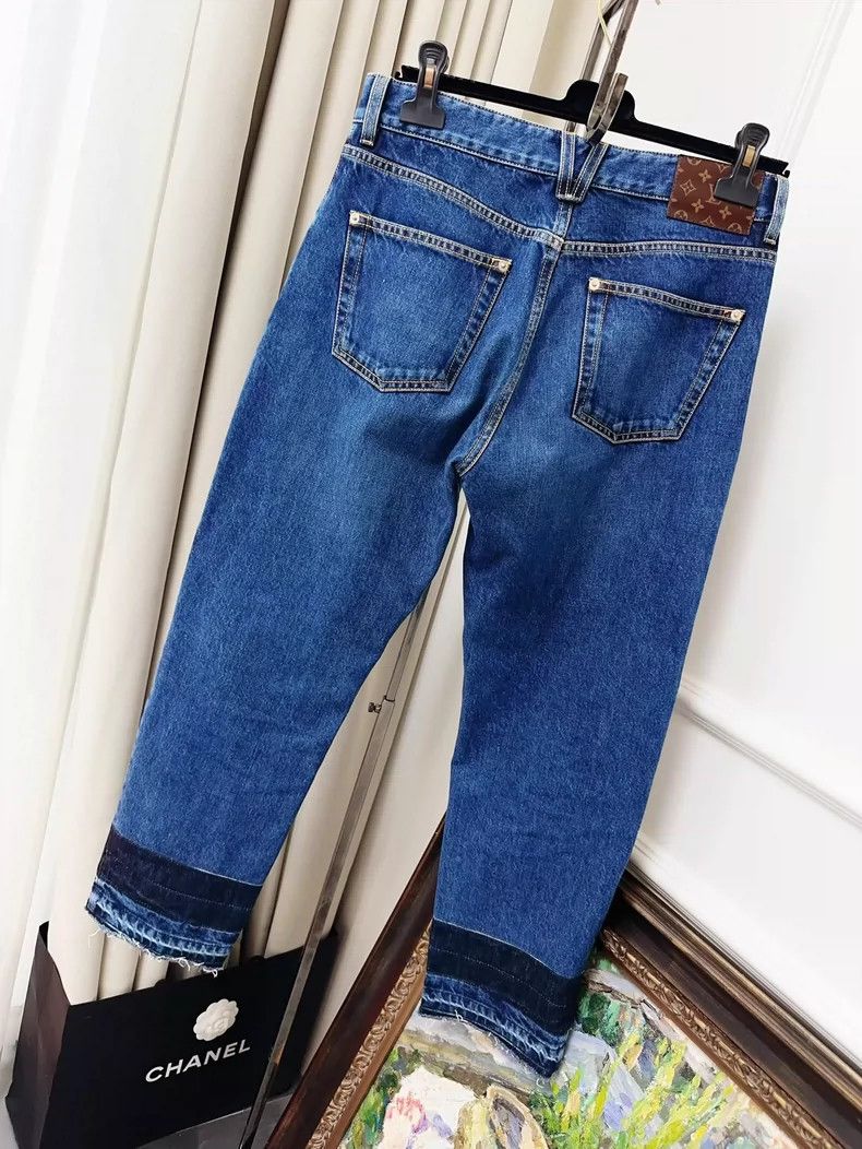 Louis Vuitton LOUIS VUITTON Blue Patchwork Jeans 2504-Nextarrow Size 37" - 2 Thumbnail